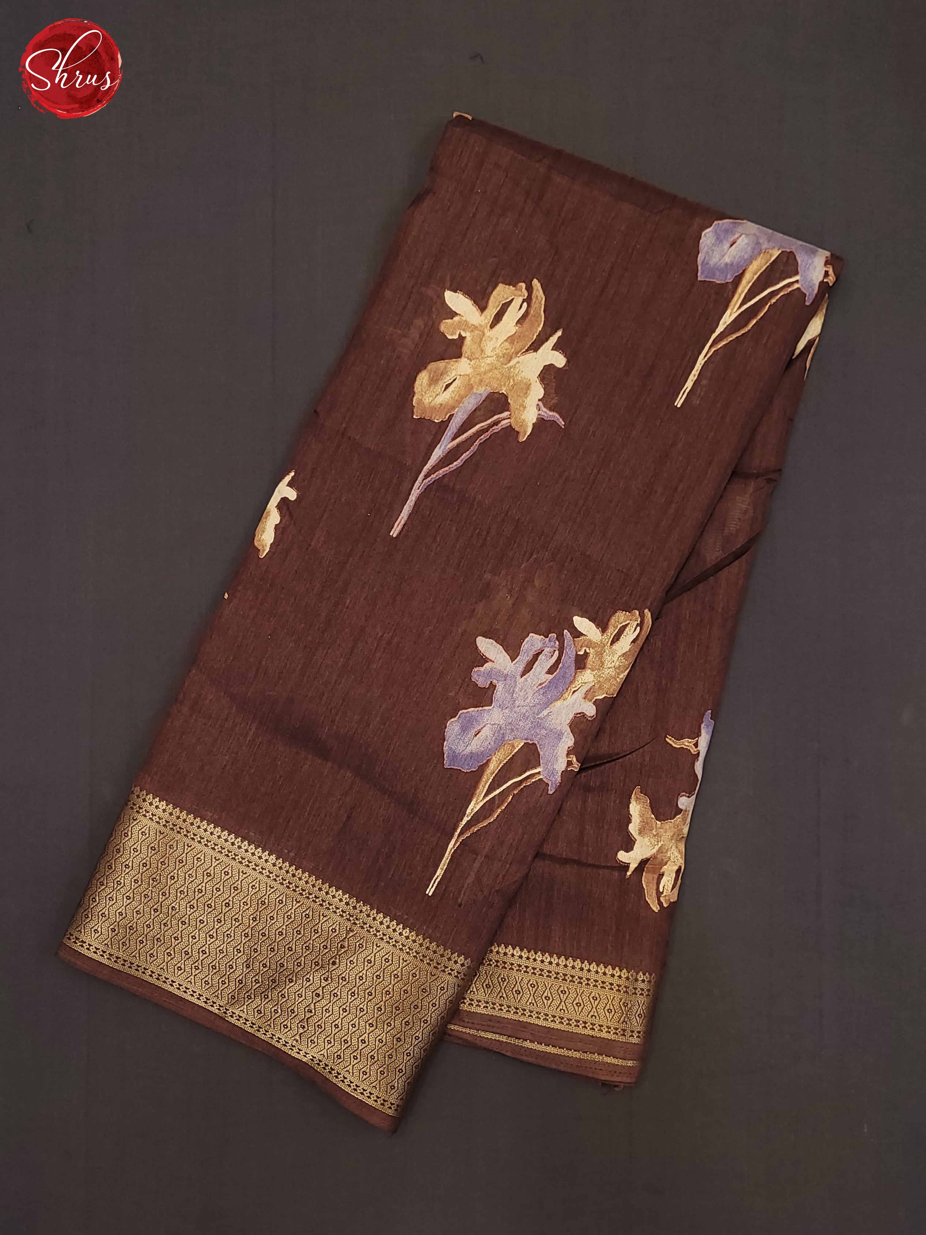 Brown(Single tone)- Semi Crepe Saree - Shop on ShrusEternity.com