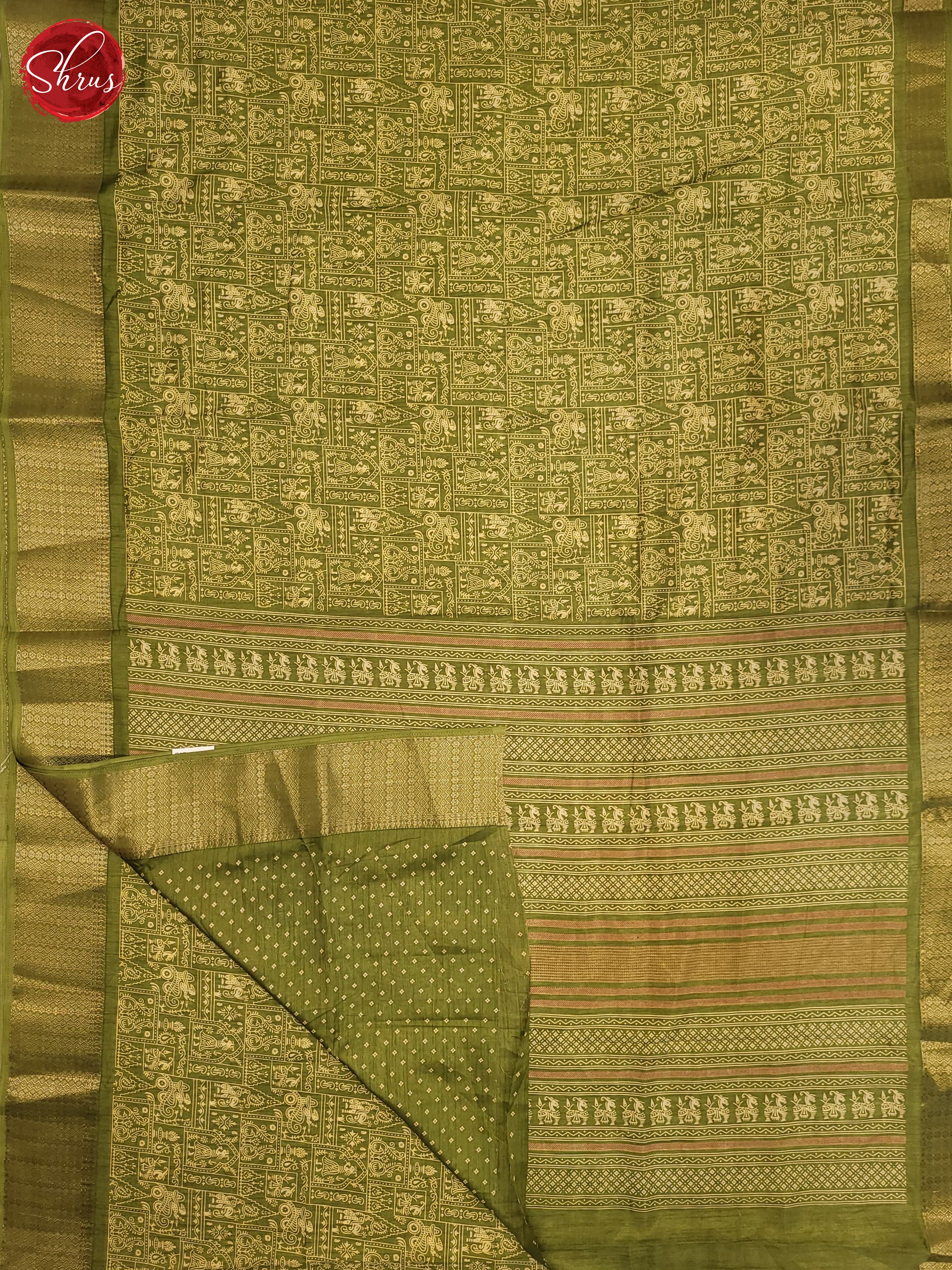 Green(Single Tone) - Semi Crepe Saree - Shop on ShrusEternity.com
