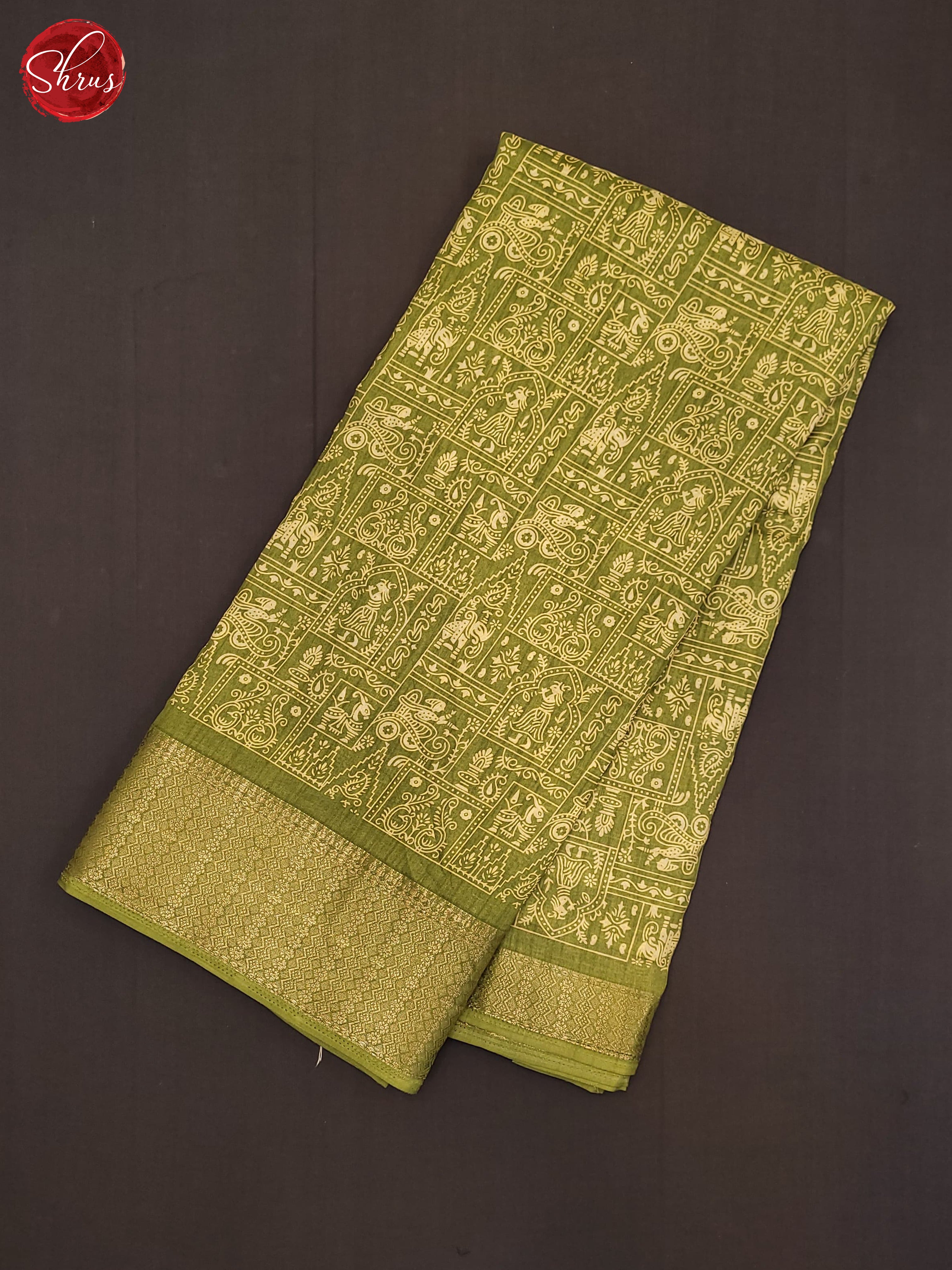 Green(Single Tone) - Semi Crepe Saree - Shop on ShrusEternity.com