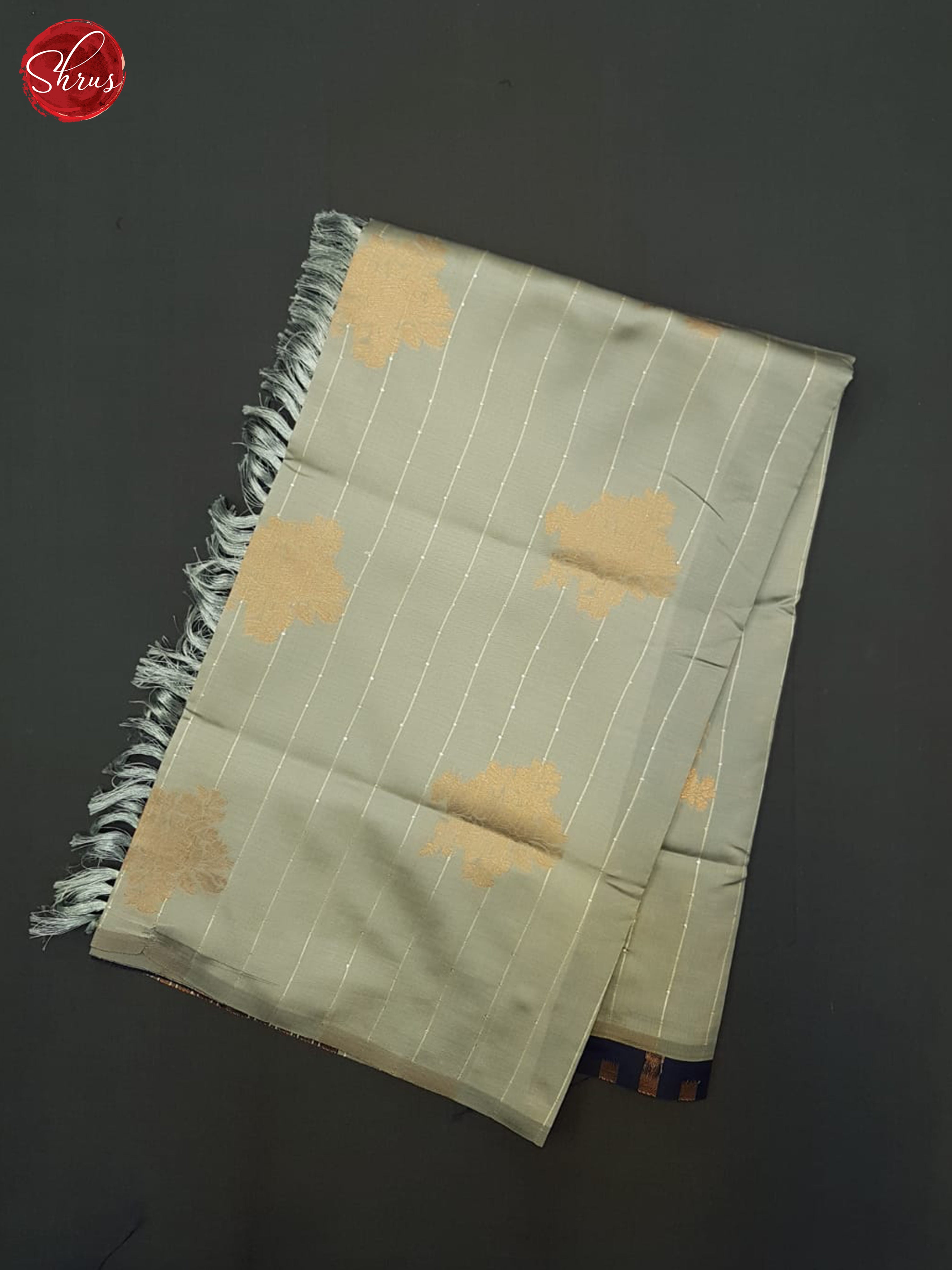 Grey & Blue- Semi Softsilk Saree - Shop on ShrusEternity.com