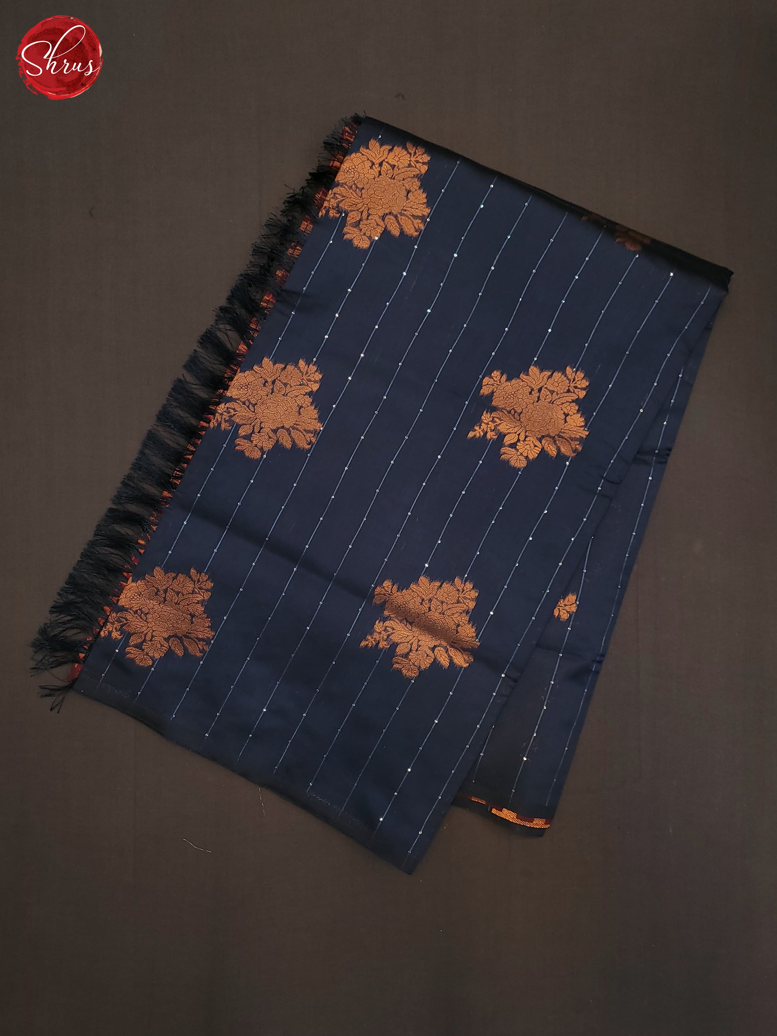 German Blue & Maroon - Semi Softsilk Saree - Shop on ShrusEternity.com