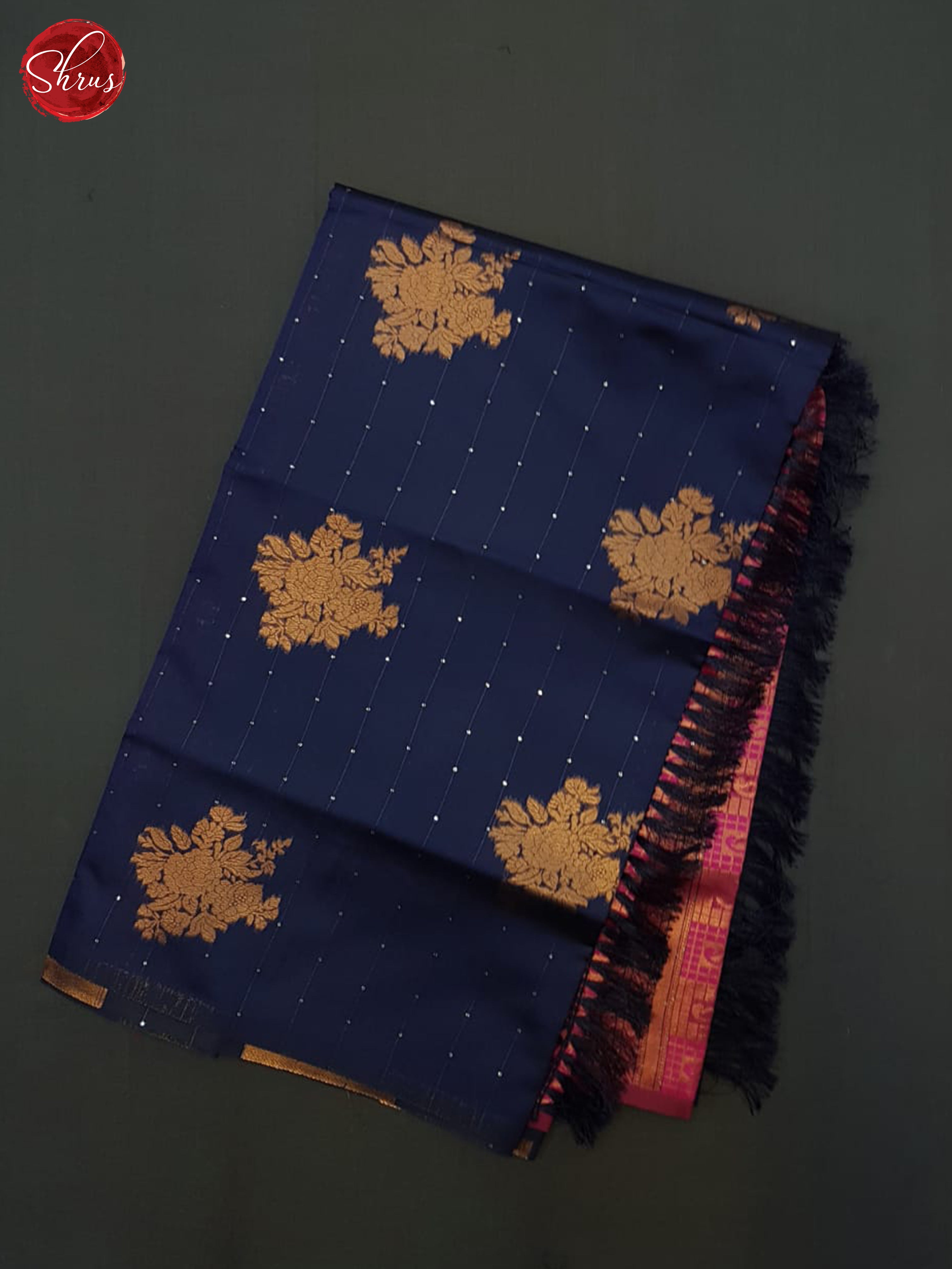 Blue & Pink - Semi Softsilk Saree - Shop on ShrusEternity.com