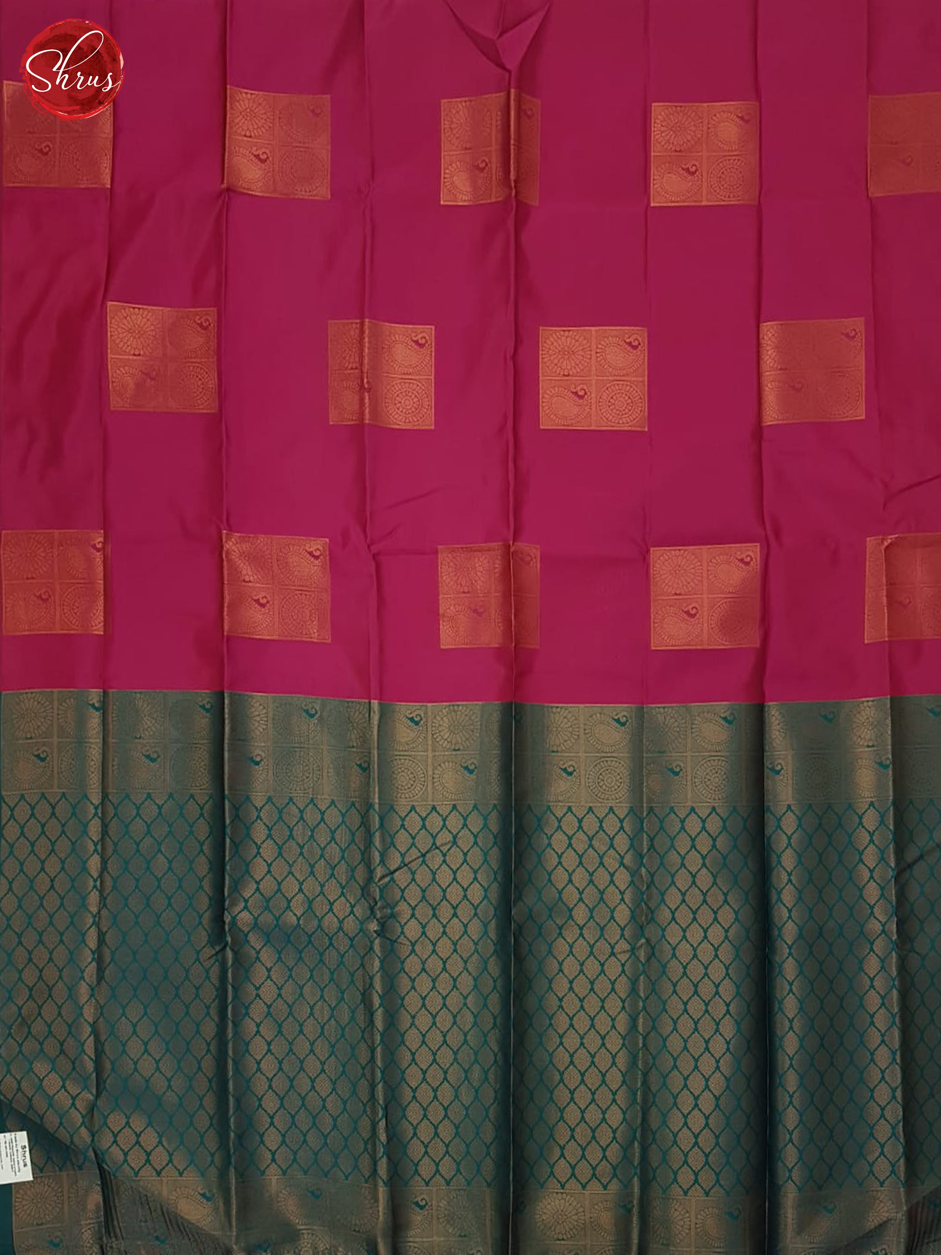 Pink & Green - Semi Softsilk Saree - Shop on ShrusEternity.com