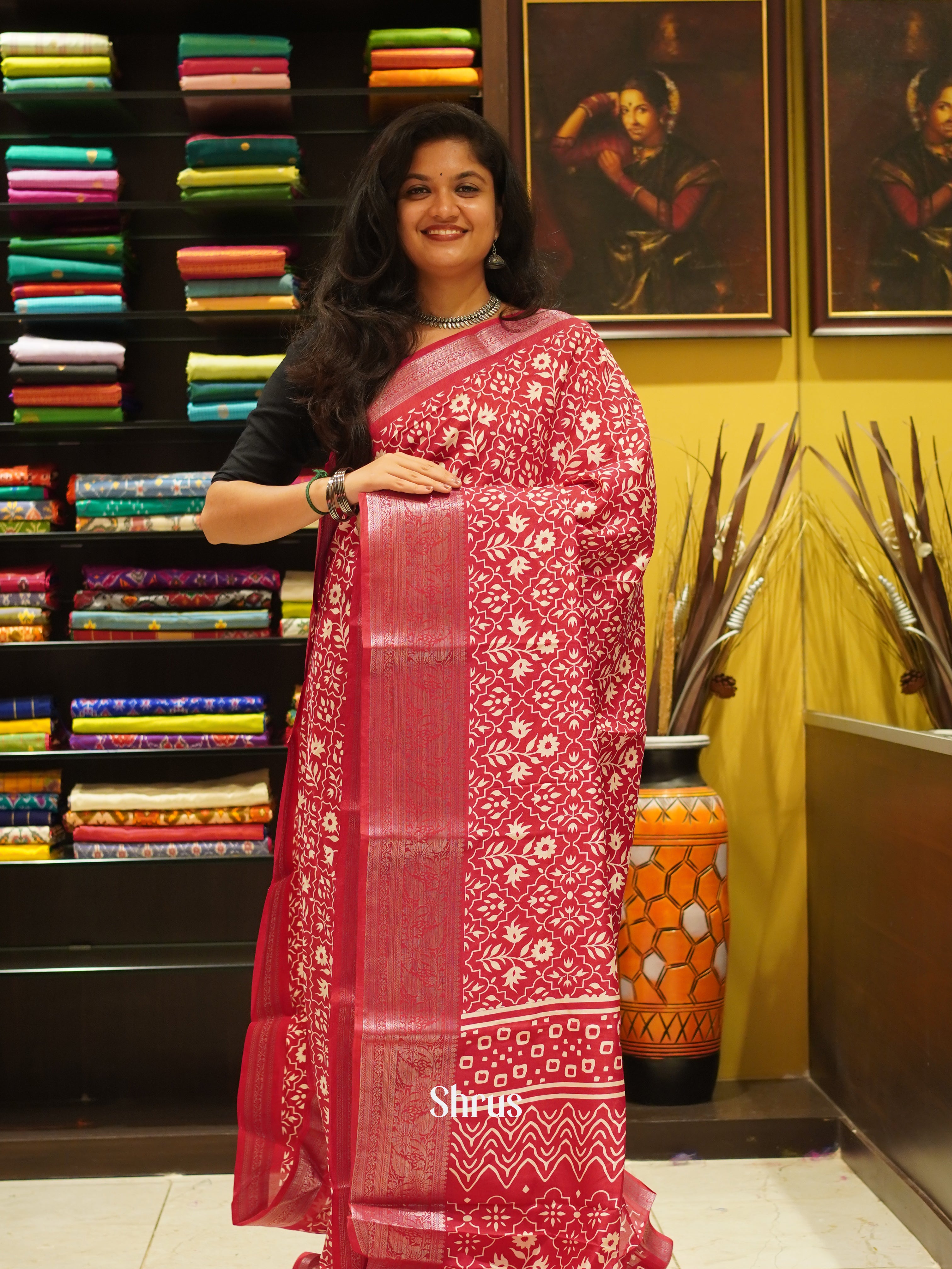 Pink(Single Tone)- Semi Crepe Saree - Shop on ShrusEternity.com