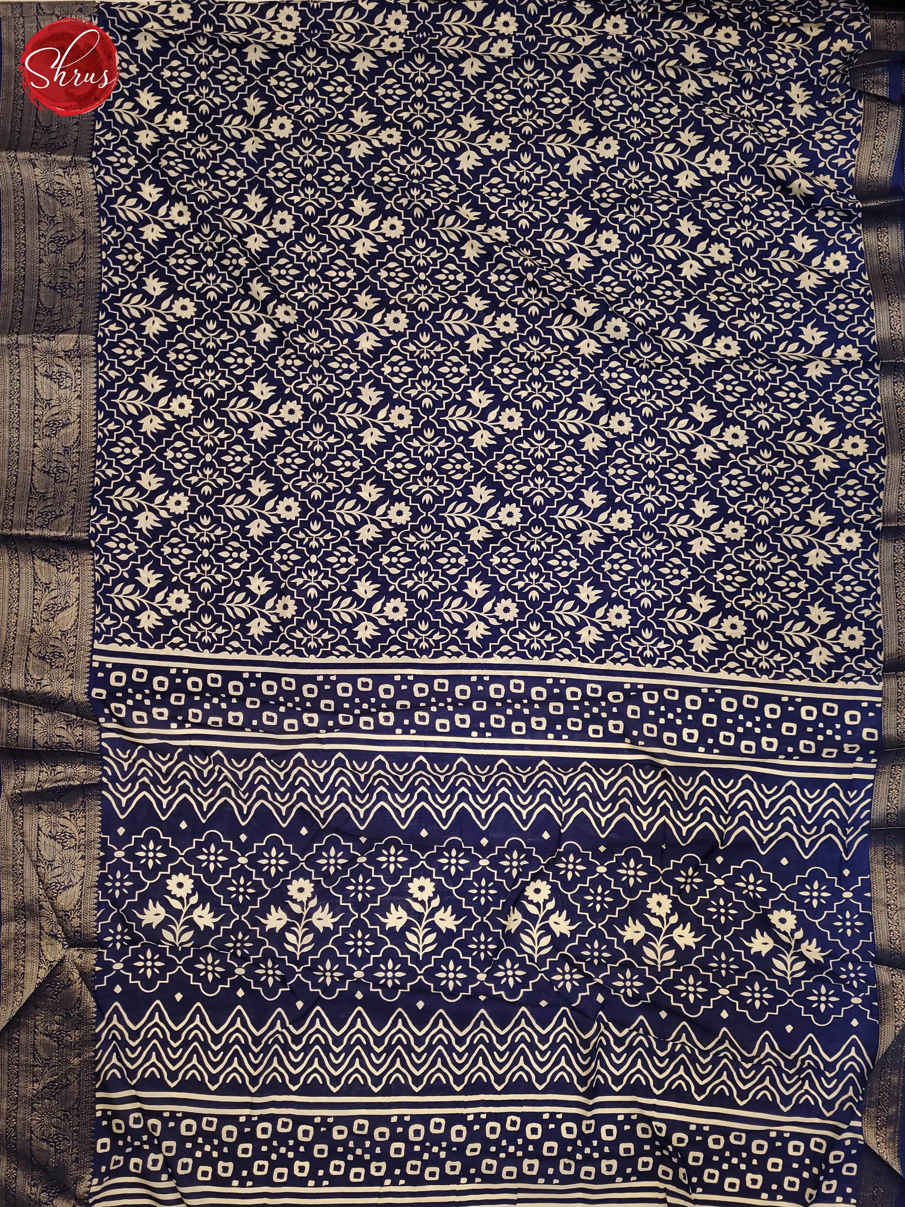 Blue(Single tone) - Semi Crepe Saree - Shop on ShrusEternity.com