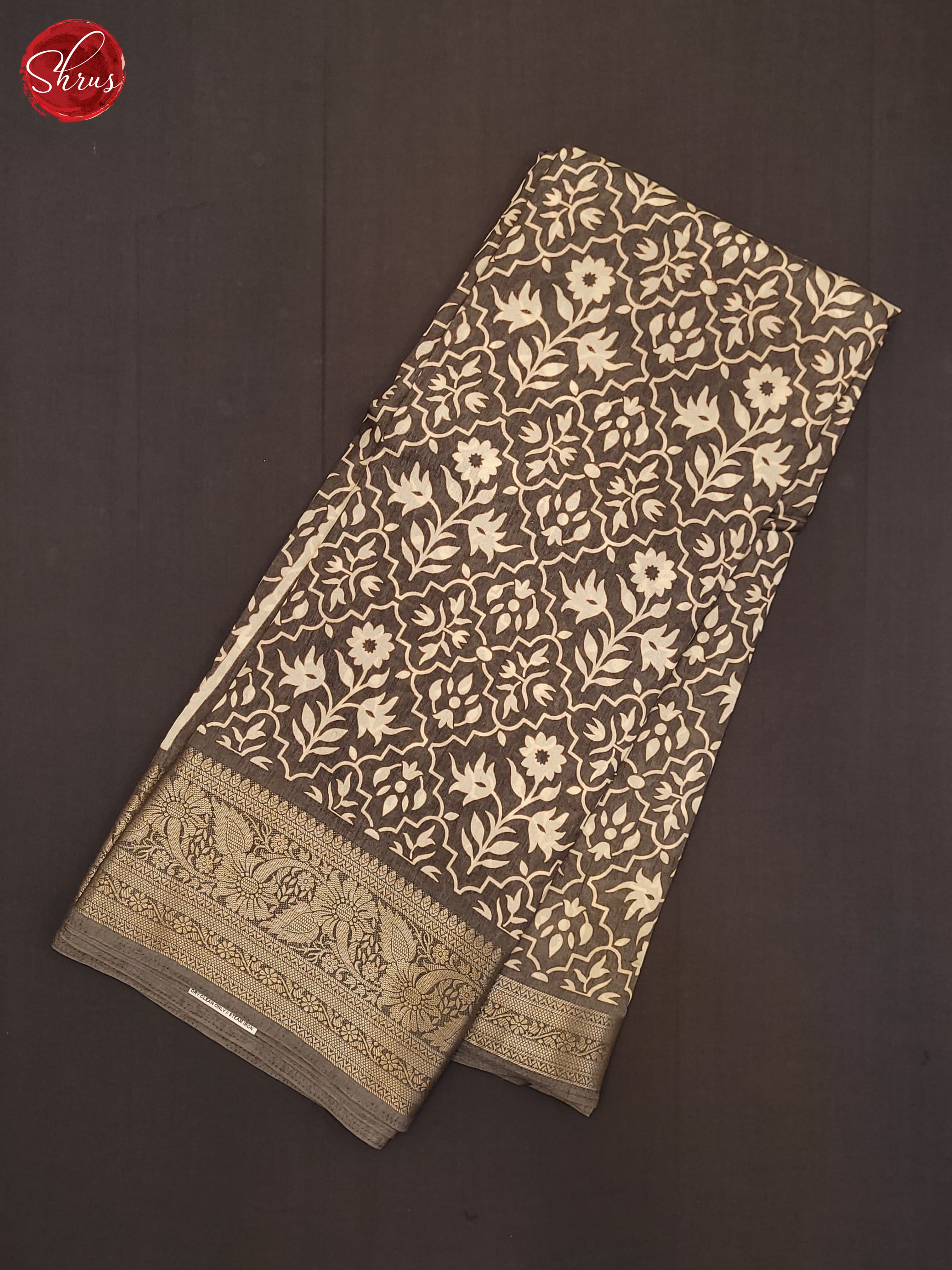 Grey(Single Tone) - Semi Crepe Saree - Shop on ShrusEternity.com