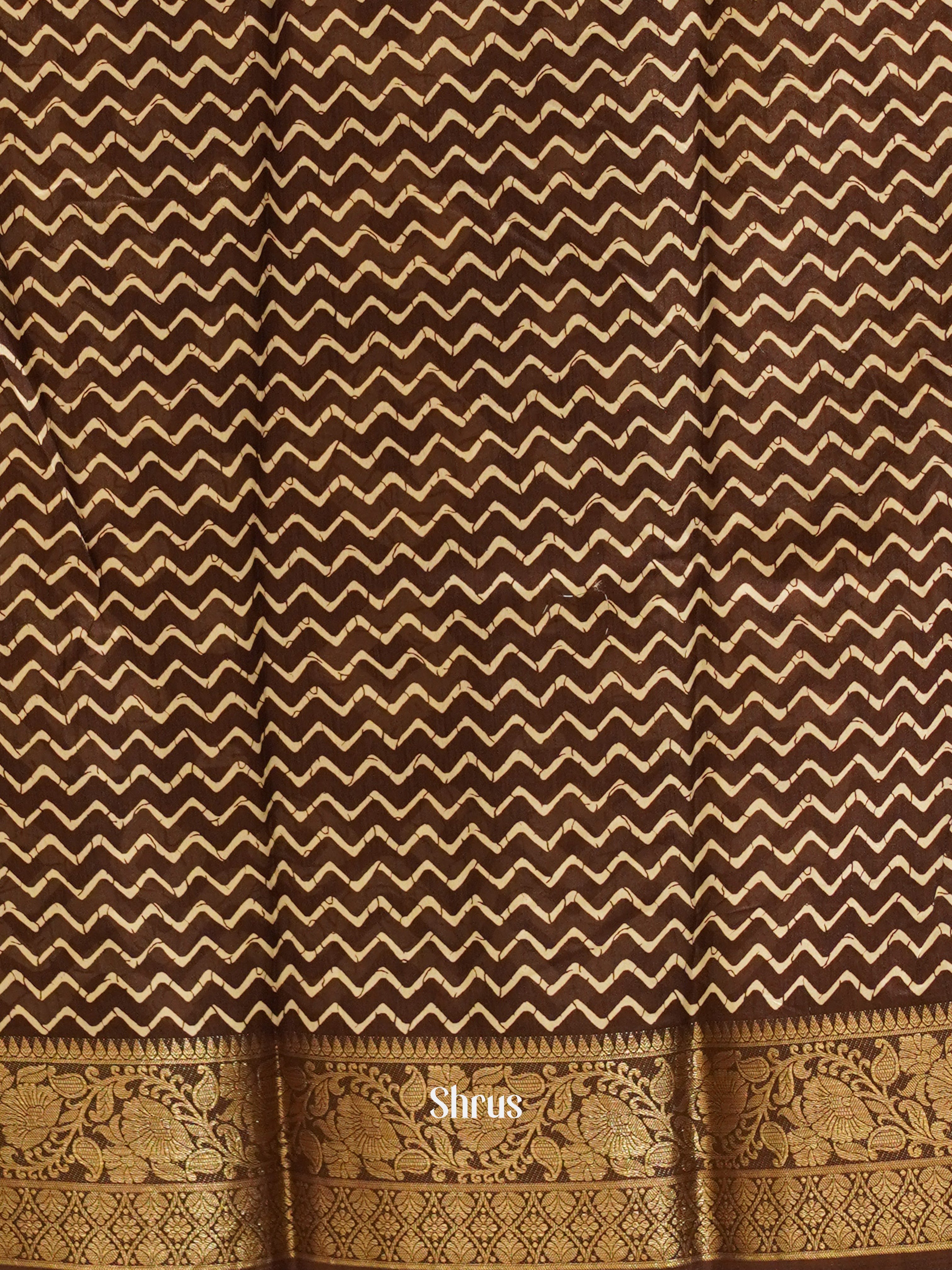 Brown(Single Tone)- Semi crepe Saree - Shop on ShrusEternity.com