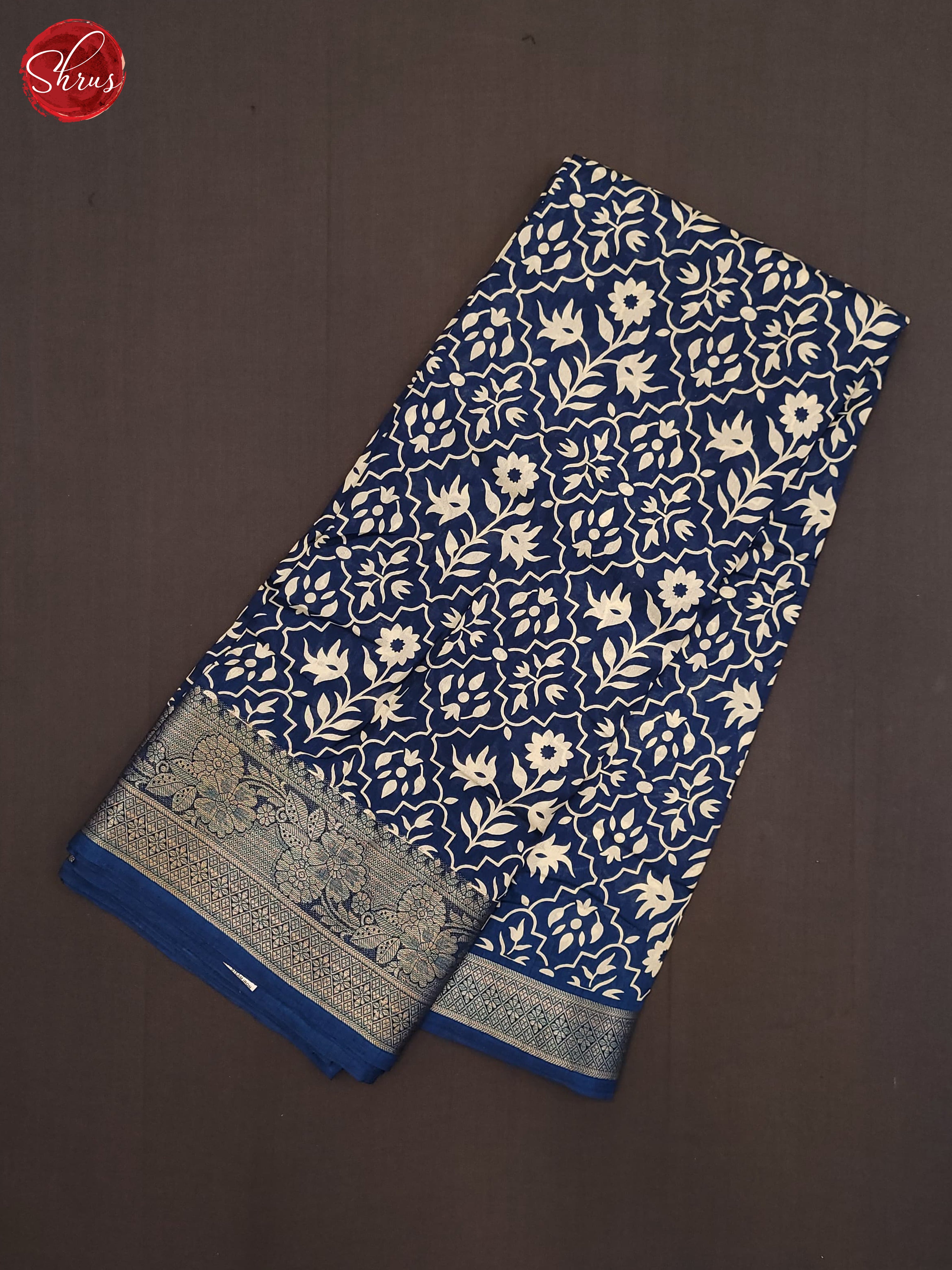 Blue(Single Tone) - Semi Crepe Saree - Shop on ShrusEternity.com