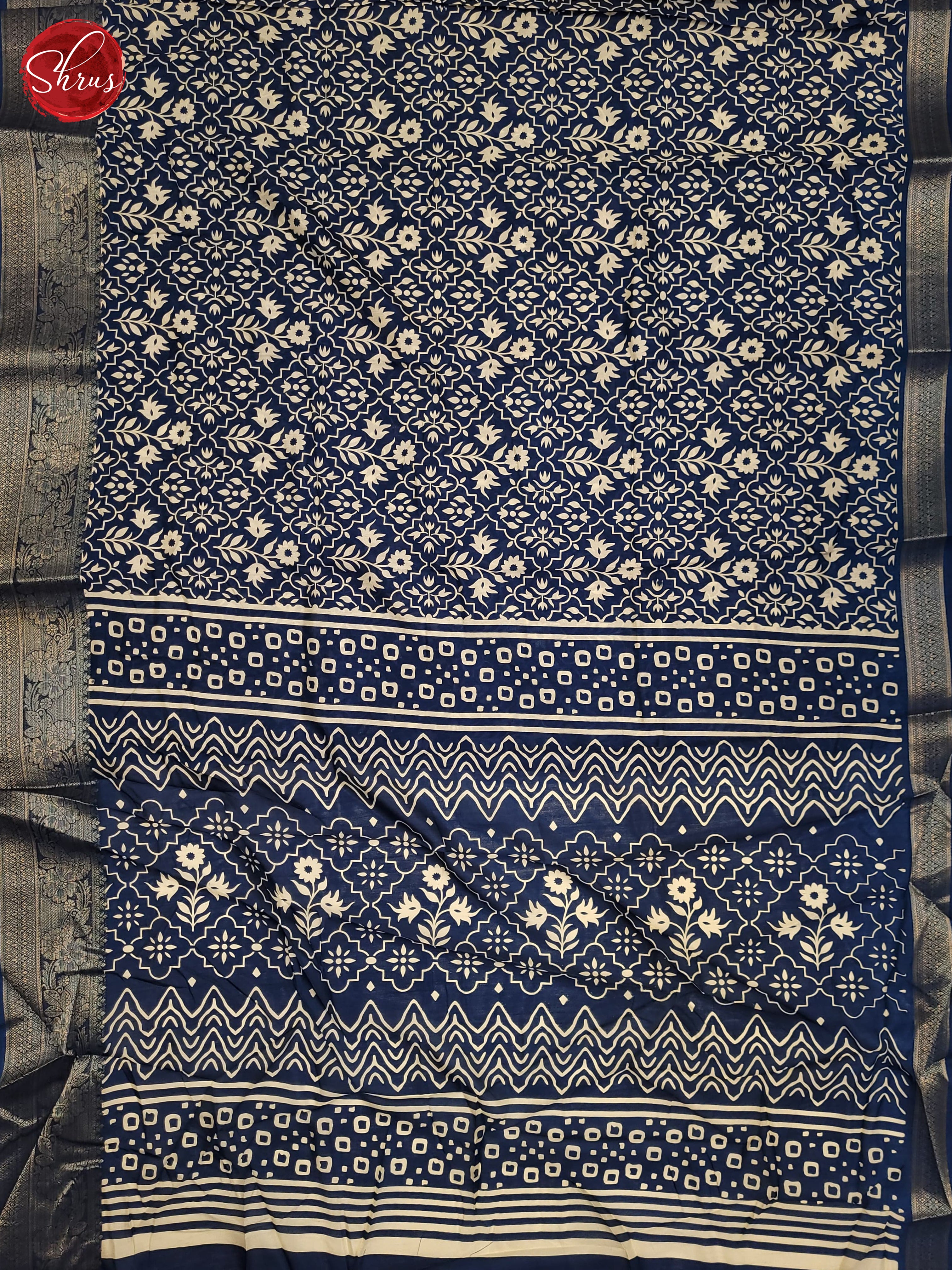 Blue(Single Tone) - Semi Crepe Saree - Shop on ShrusEternity.com