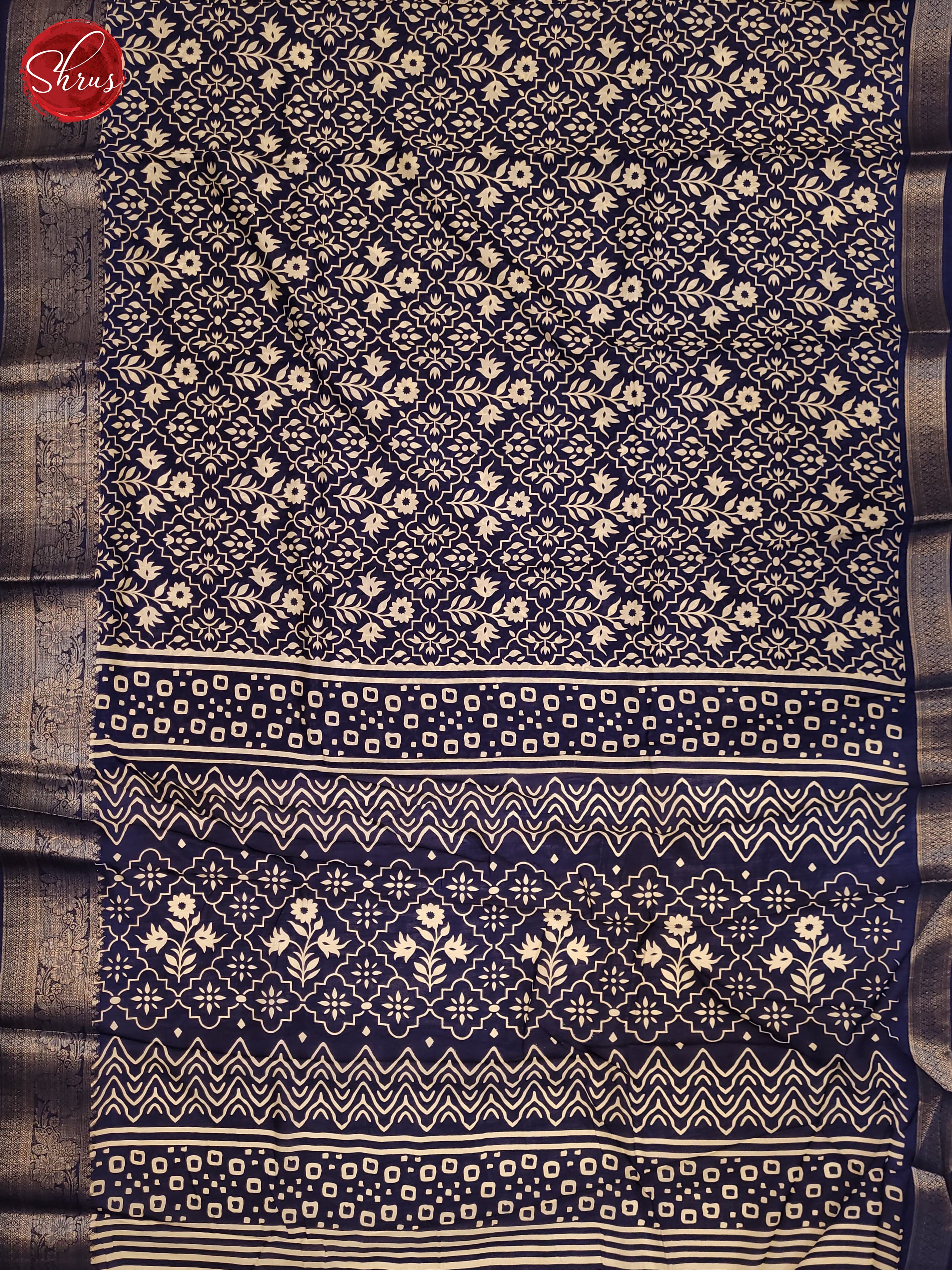 Navy Blue(Single Tone) - Semi Crepe Saree - Shop on ShrusEternity.com