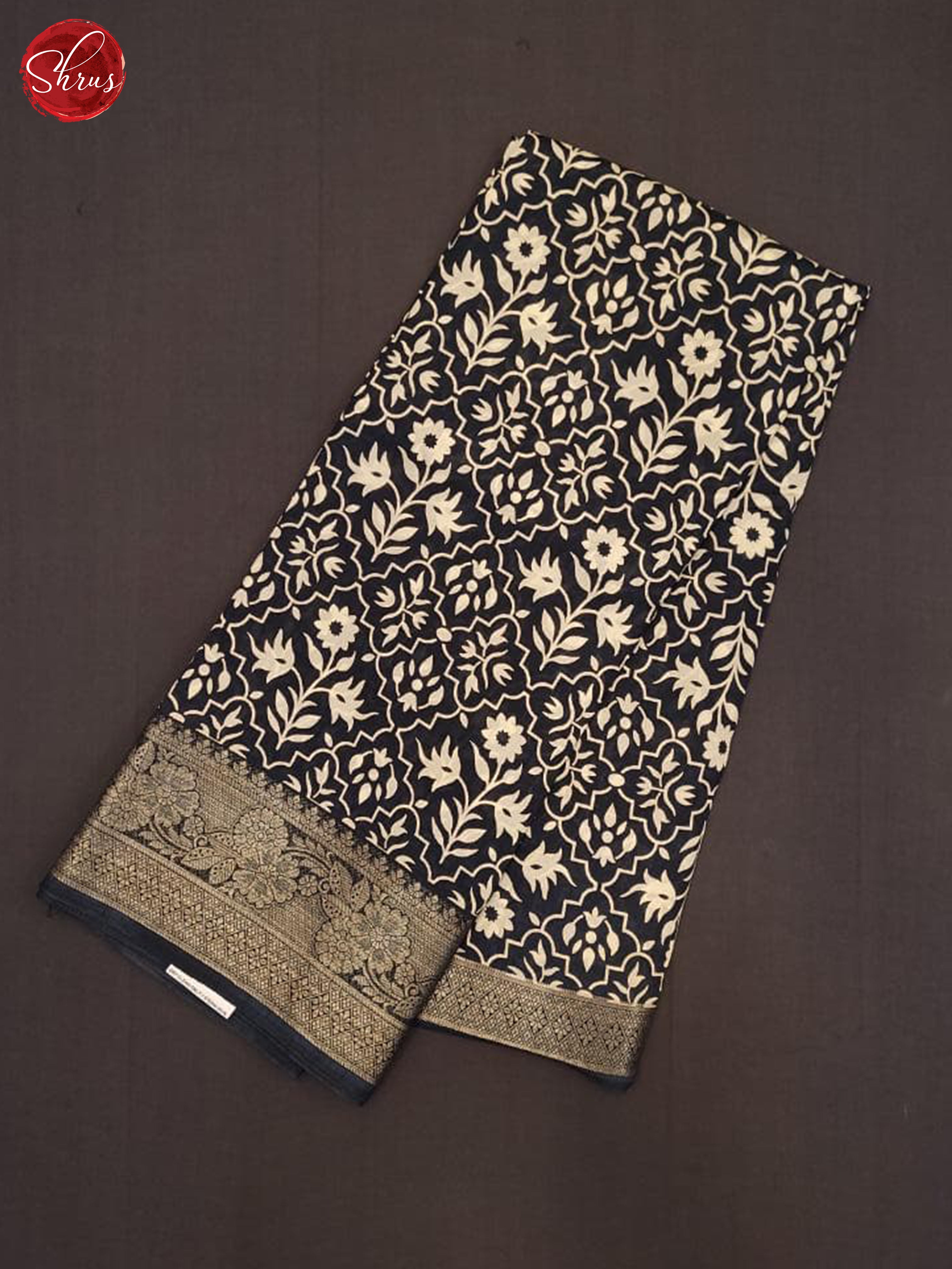 Navy Blue(Single Tone) - Semi Crepe Saree - Shop on ShrusEternity.com