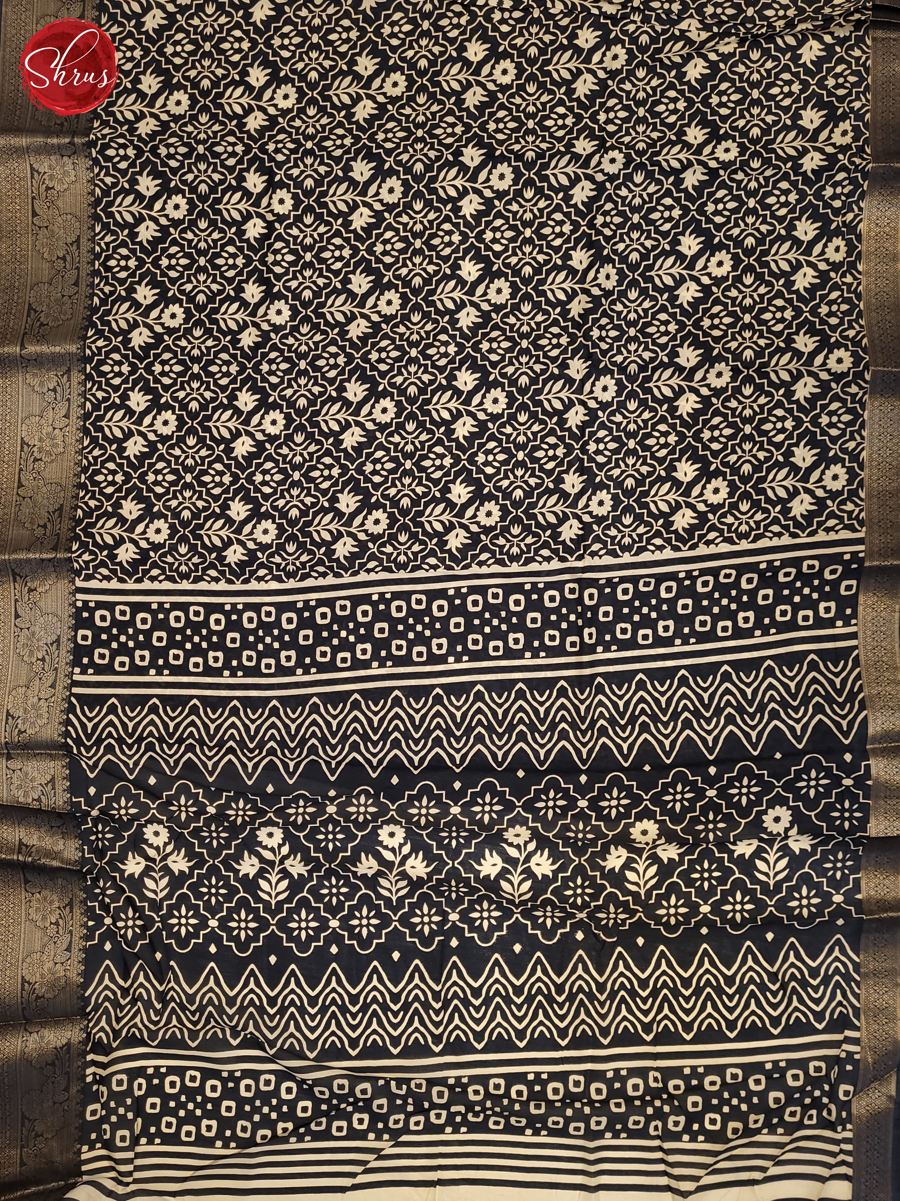 Navy Blue(Single Tone) - Semi Crepe Saree - Shop on ShrusEternity.com