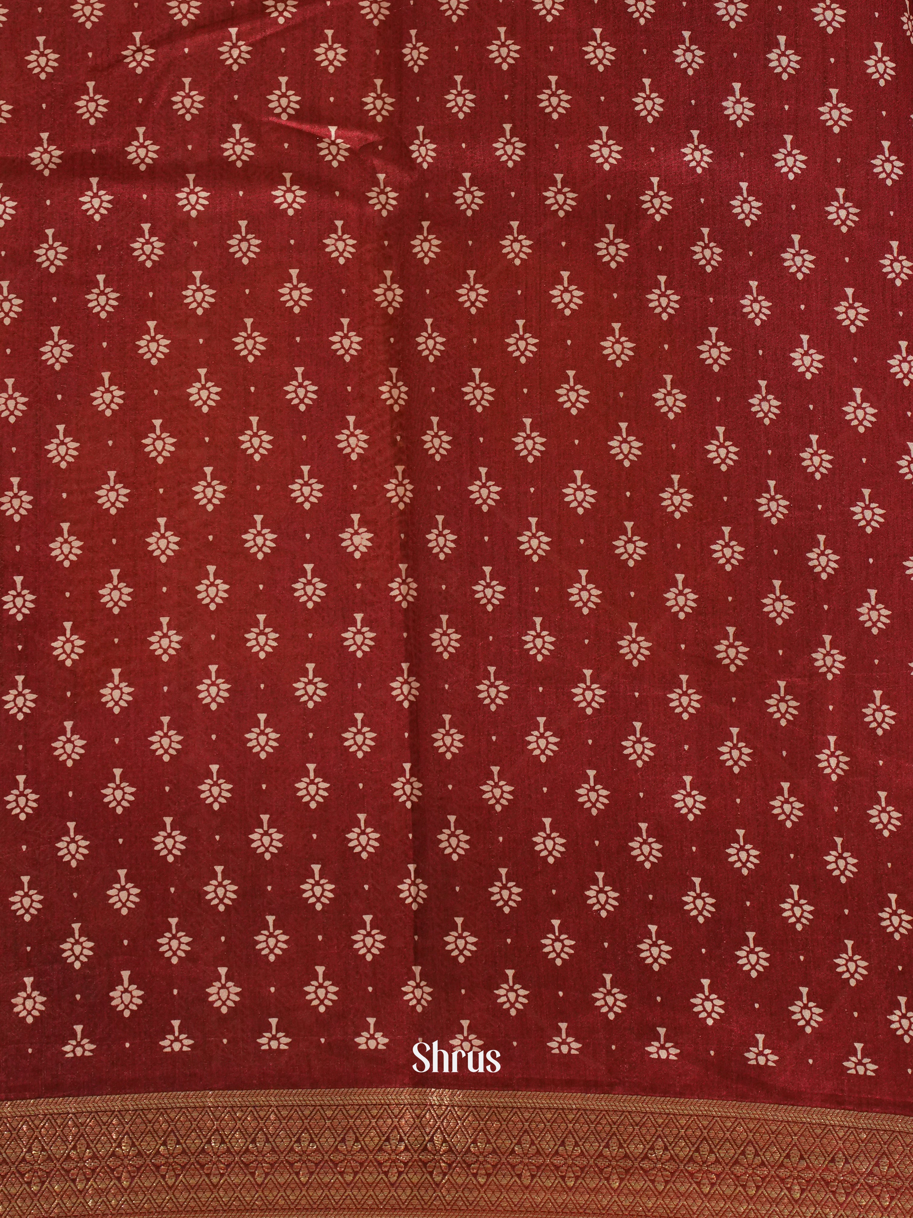 red(Single Tone)- Semi Crepe Saree - Shop on ShrusEternity.com