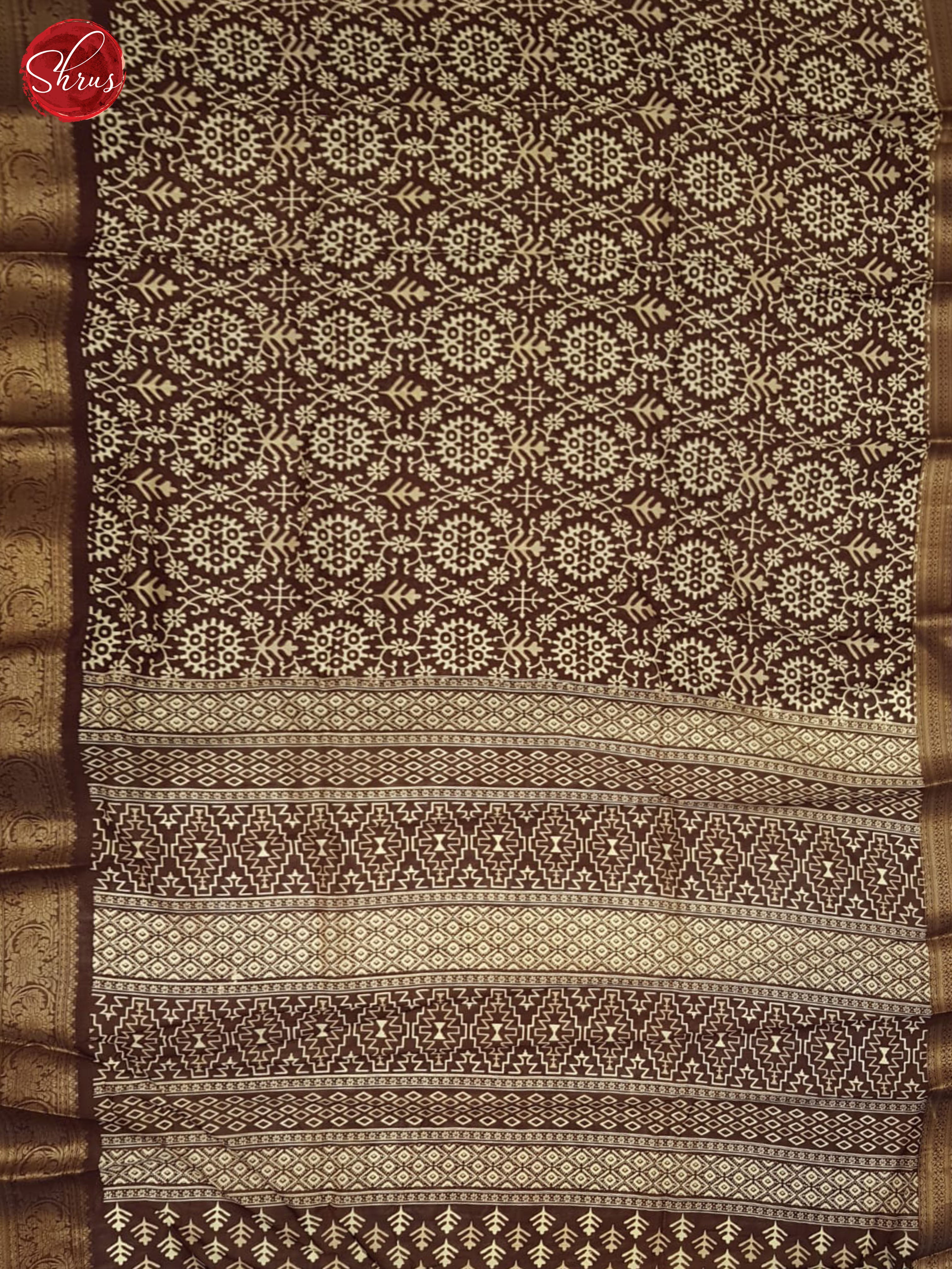 Brown(SIngle Tone) - Semi crepe Saree - Shop on ShrusEternity.com