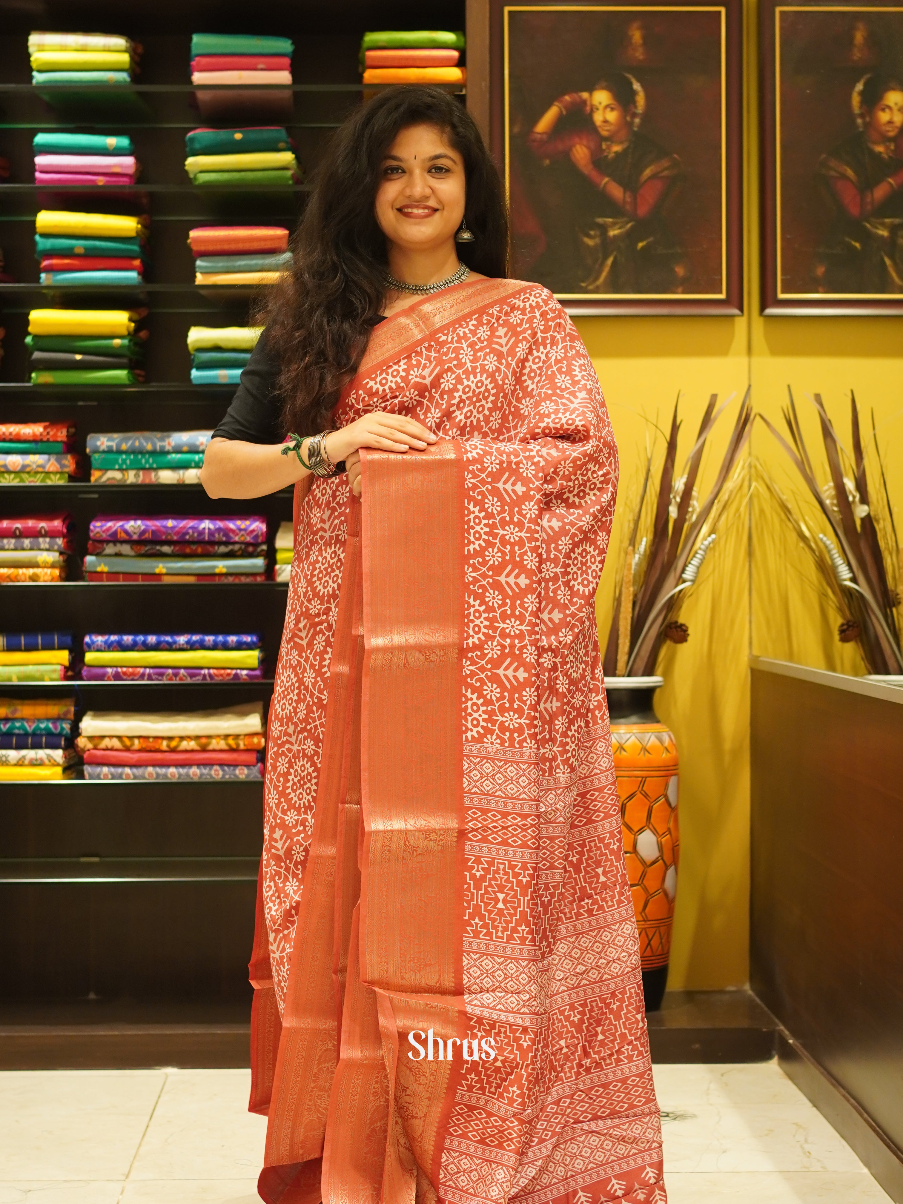 Pink(SIngle Tone) - Semi crepe Saree - Shop on ShrusEternity.com