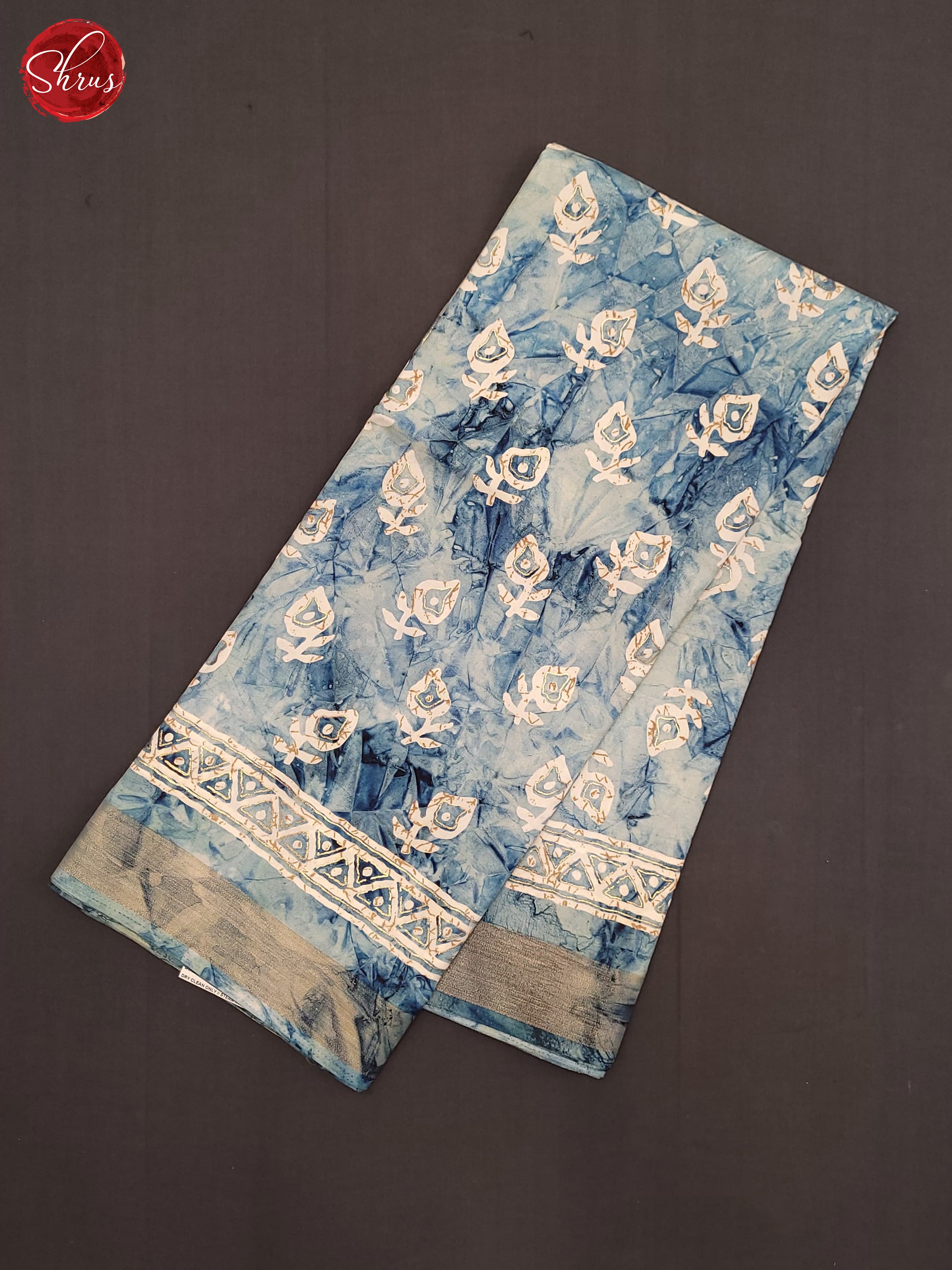 Blue(SIngle Tone) - Semi Crepe Saree - Shop on ShrusEternity.com