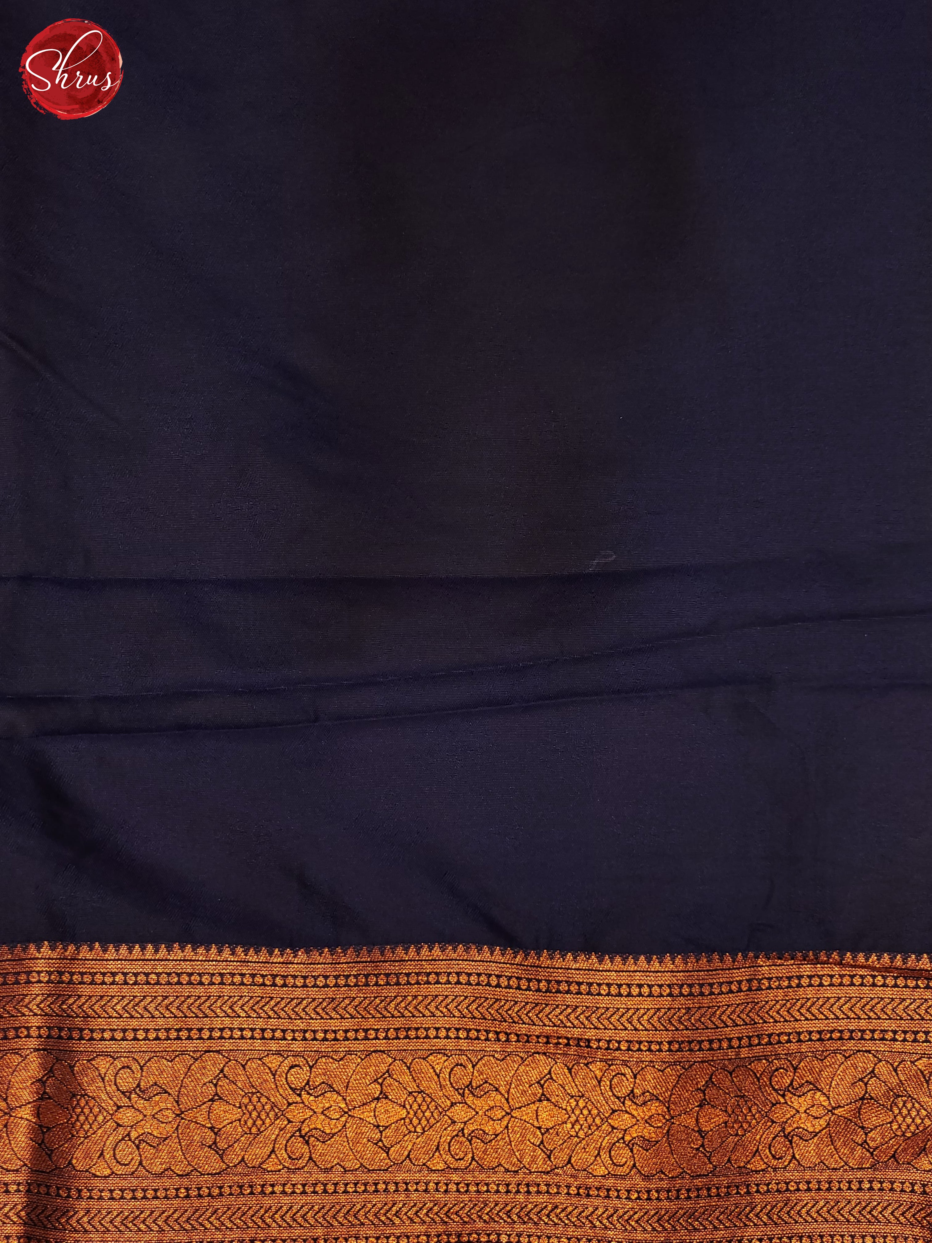 Peachish Pink & Blue - Semi Kanchipuram Saree - Shop on ShrusEternity.com