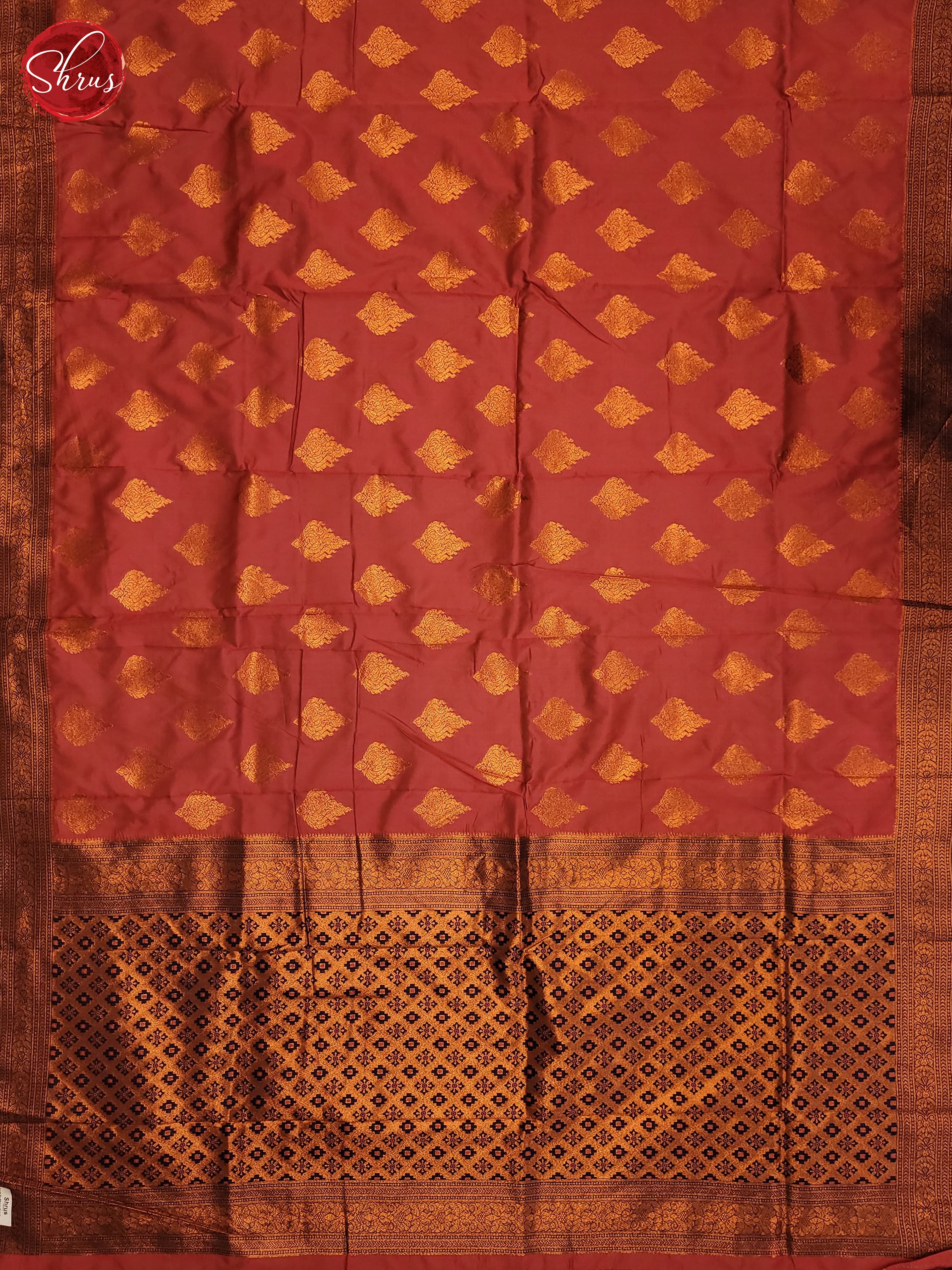 Peachish Pink & Blue - Semi Kanchipuram Saree - Shop on ShrusEternity.com