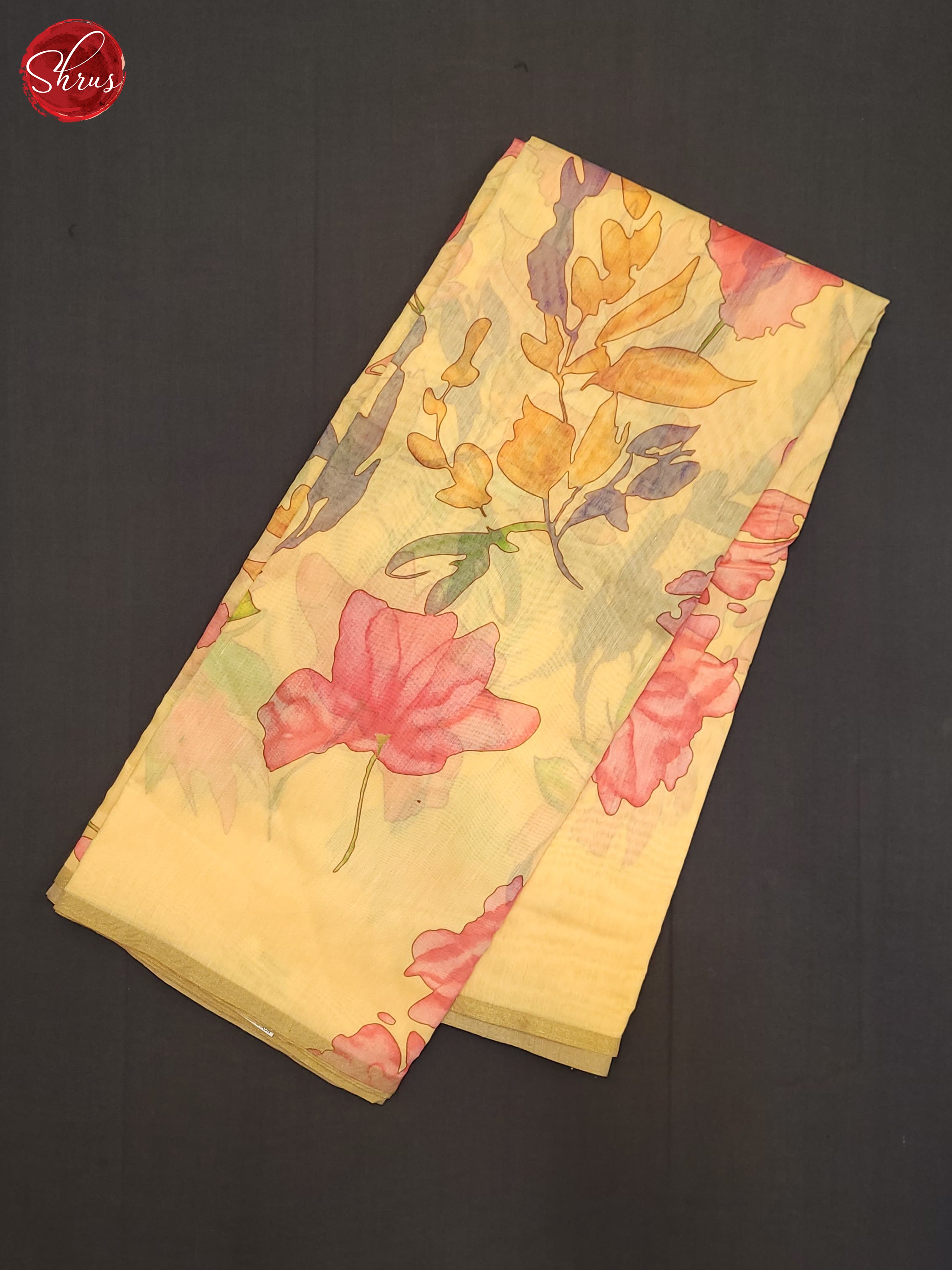 Yellow(Single Tone) - Semi Chanderi Saree - Shop on ShrusEternity.com