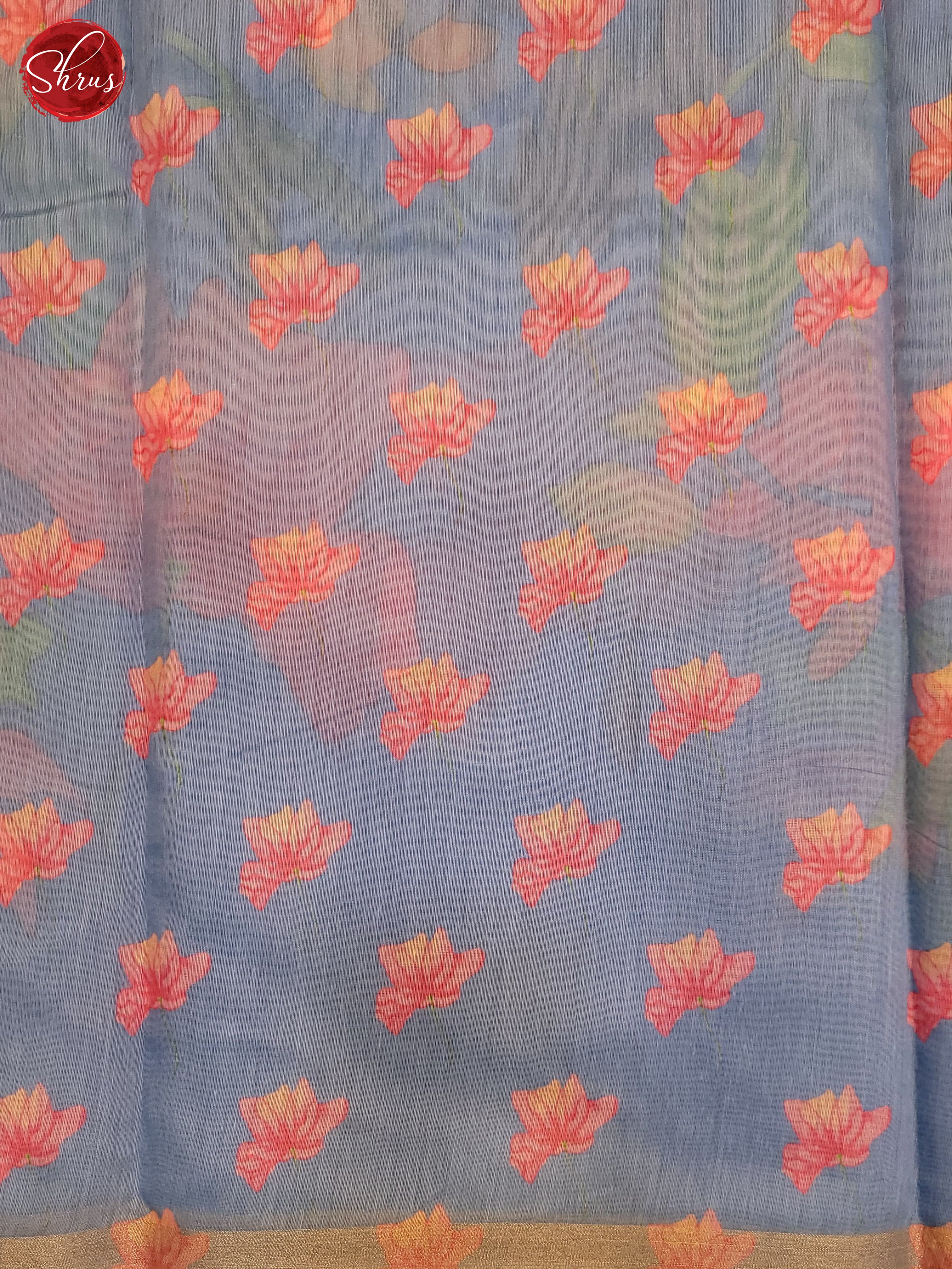 Blue(Single Tone) - Semi Chanderi Saree - Shop on ShrusEternity.com