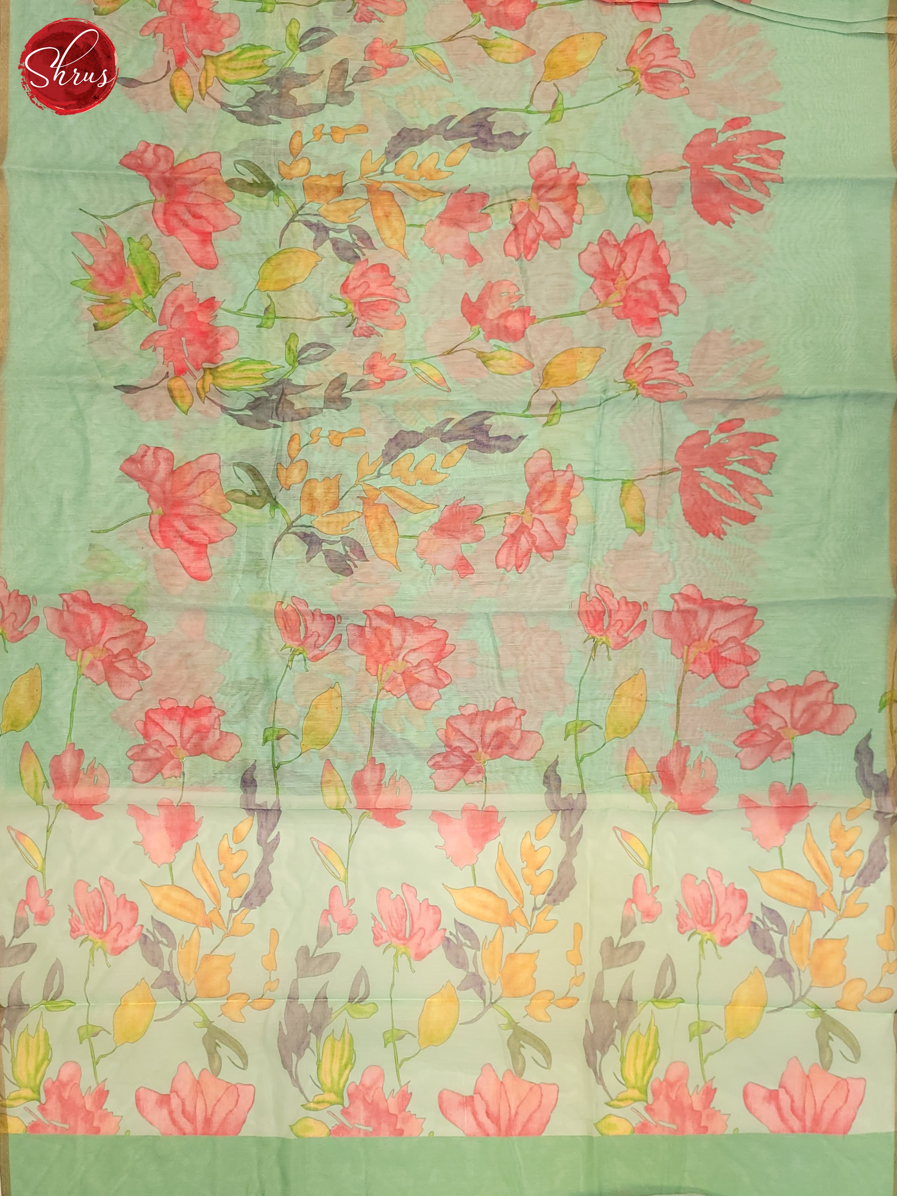 Green(Single Tone)- Semi Chanderi Saree - Shop on ShrusEternity.com