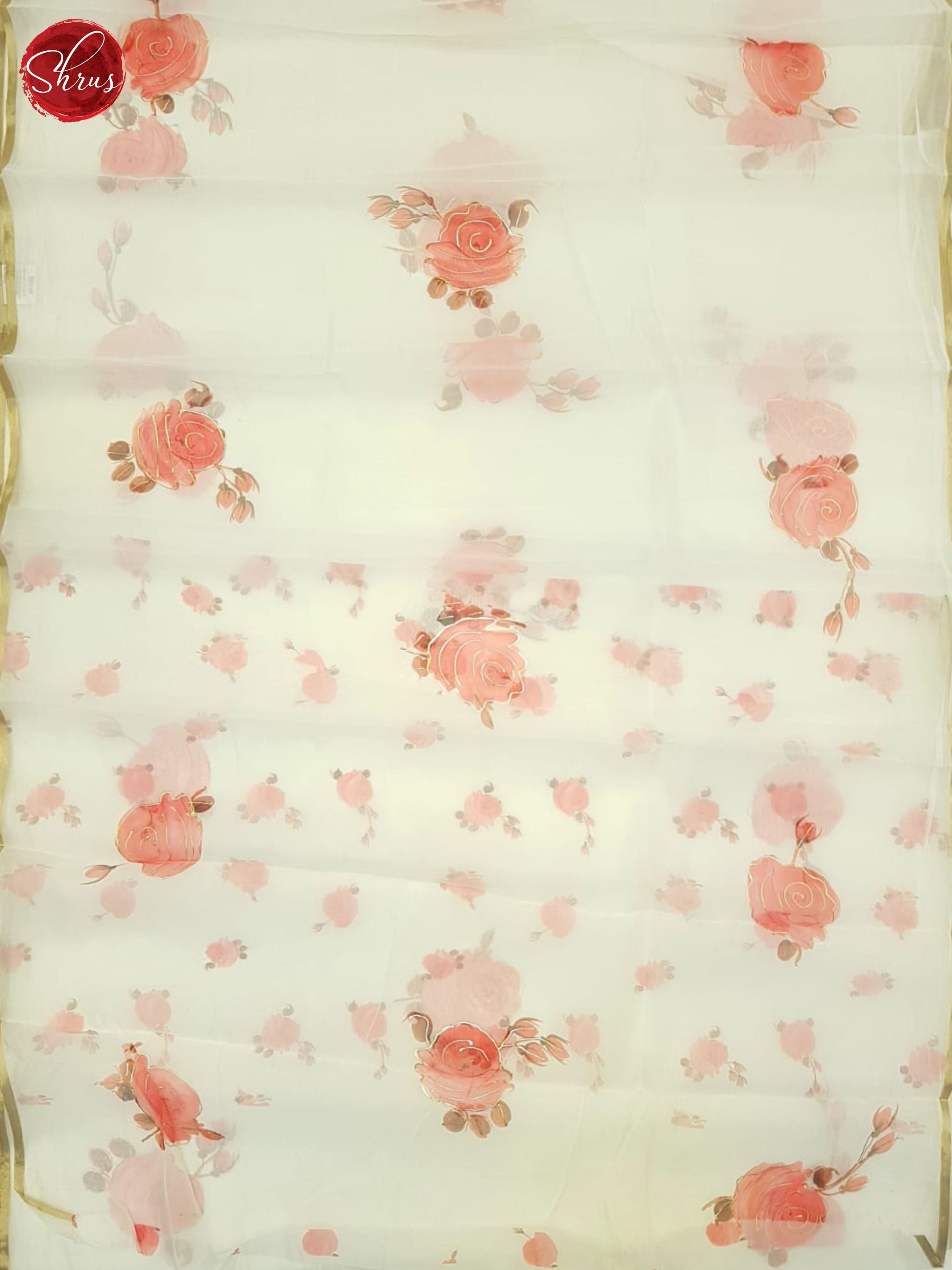 Cream(Single Tone) - Semi Organza Saree - Shop on ShrusEternity.com