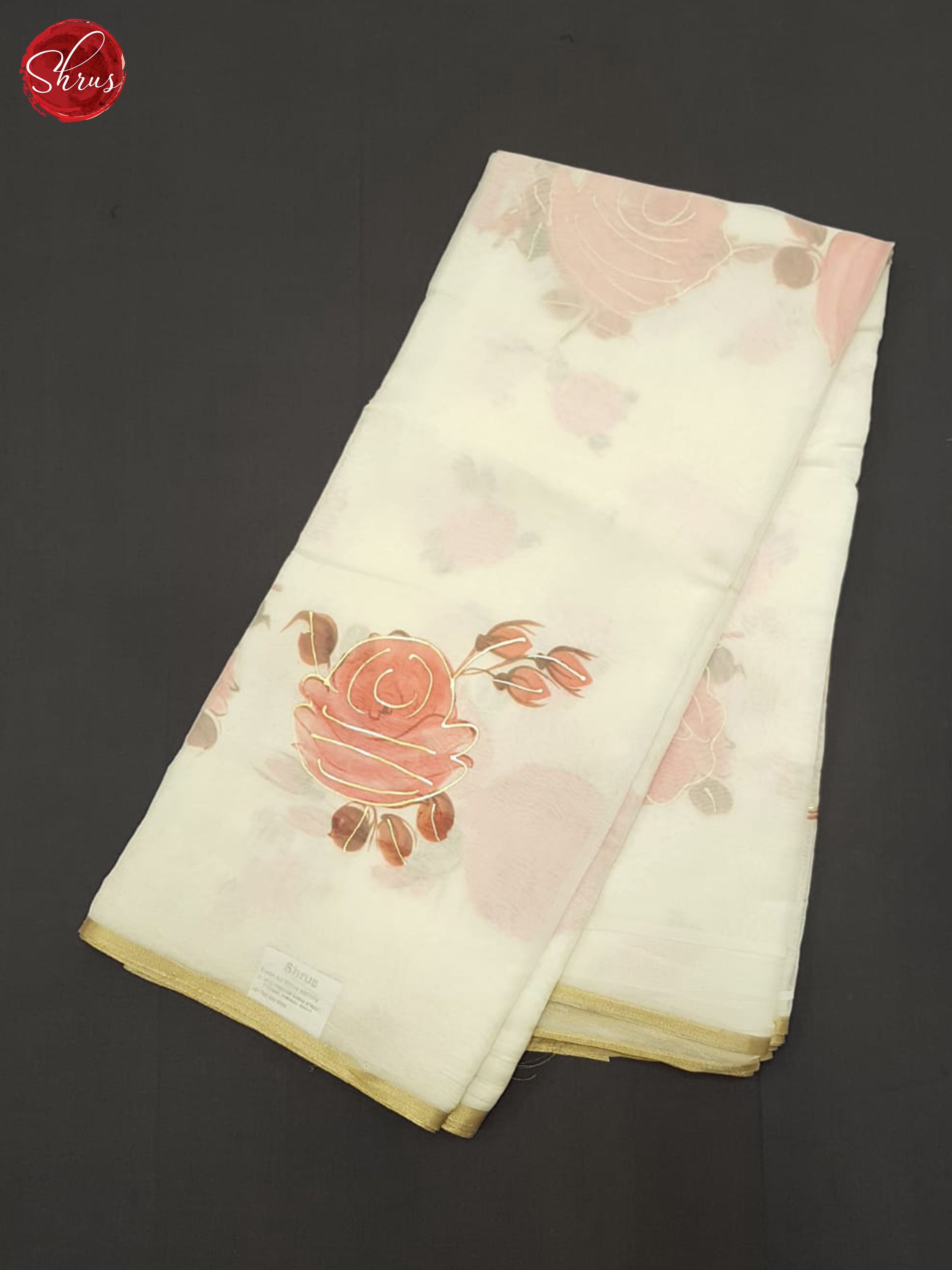 Cream(Single Tone) - Semi Organza Saree - Shop on ShrusEternity.com