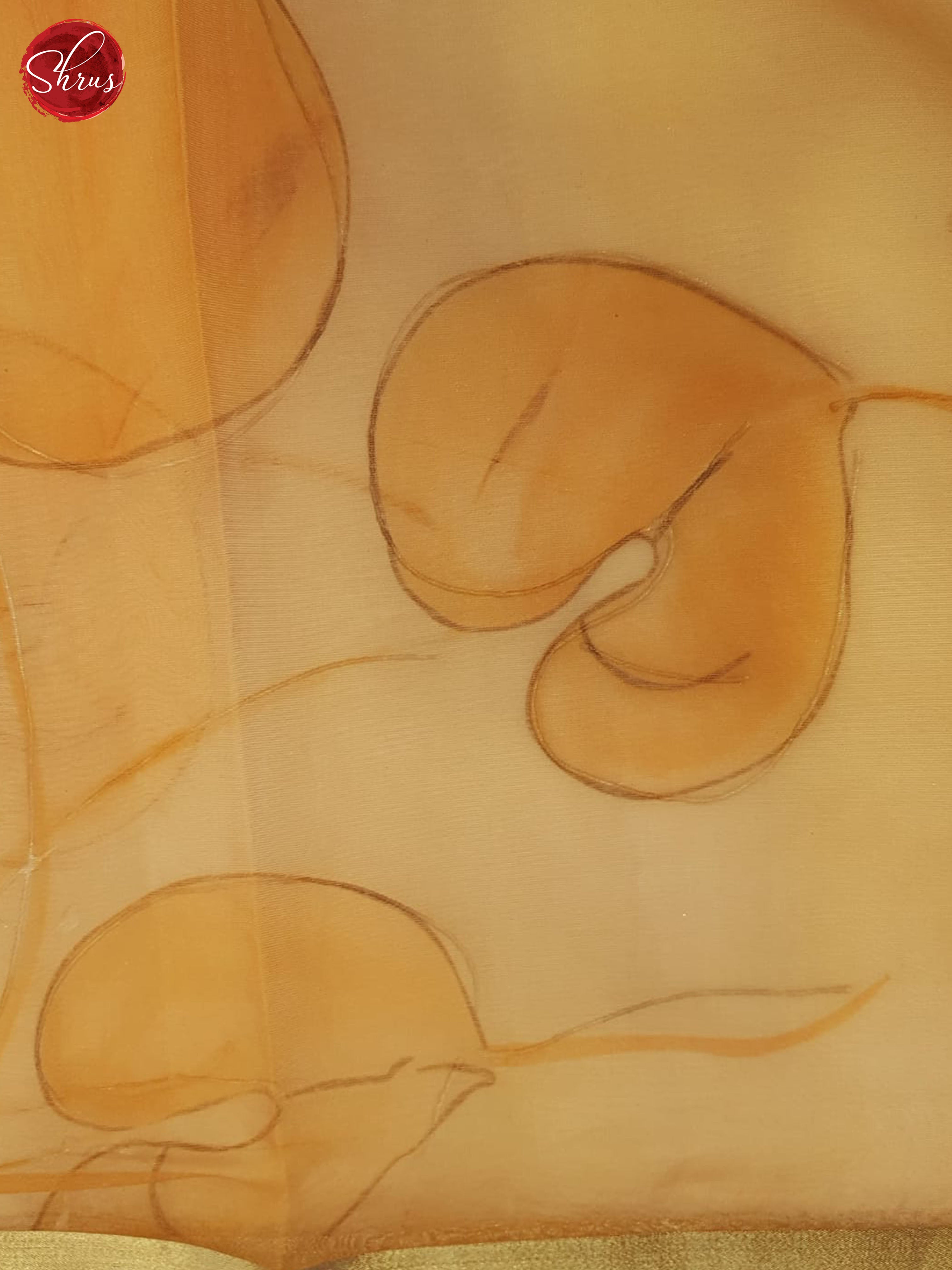 Cream & Orange - Semi Organza Saree - Shop on ShrusEternity.com