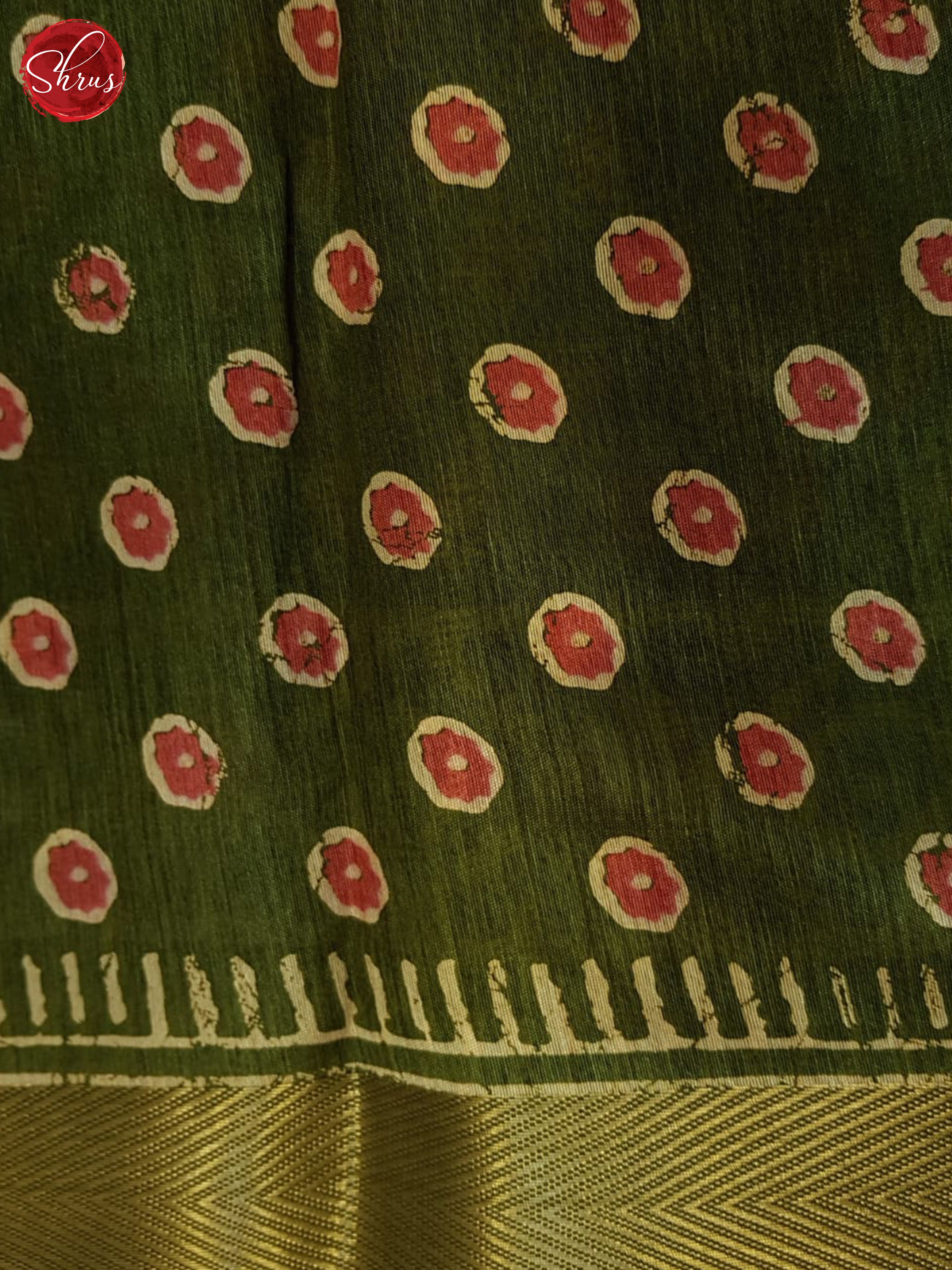 Green(Single Tone)- Semi Matka Saree - Shop on ShrusEternity.com