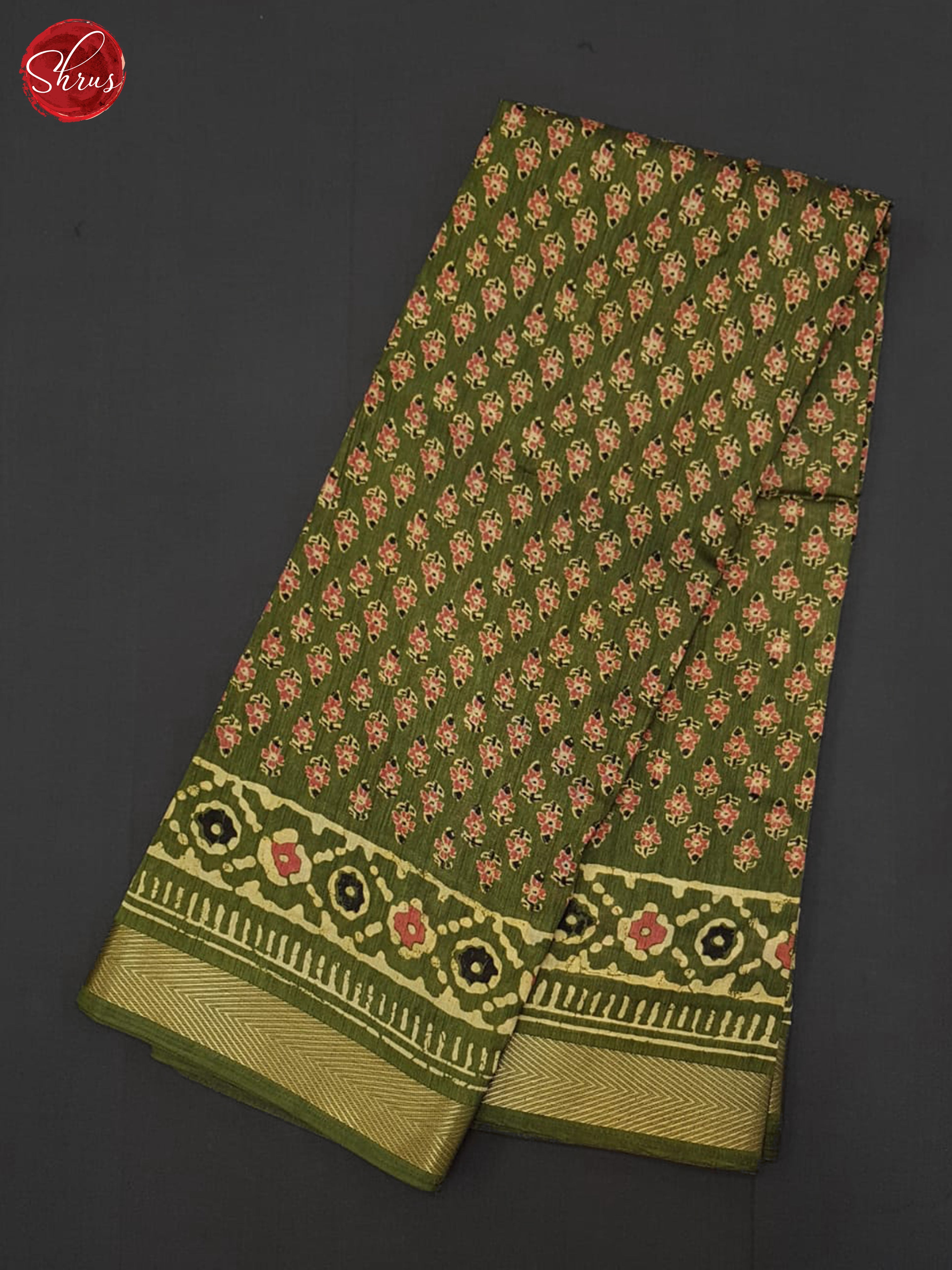 Green(Single Tone)- Semi Matka Saree - Shop on ShrusEternity.com