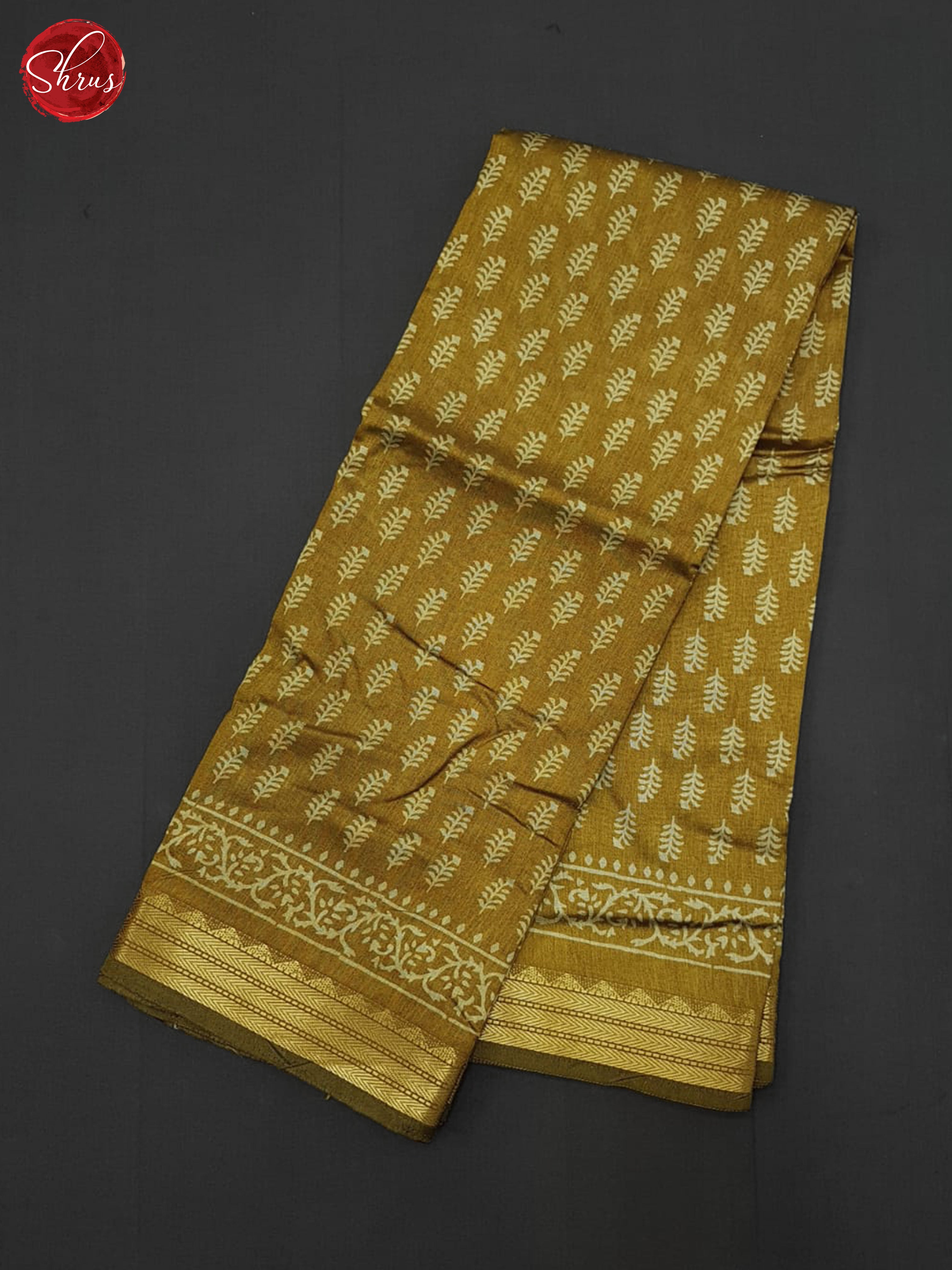 Dull Gold(Single Tone)- Semi Matka Saree - Shop on ShrusEternity.com