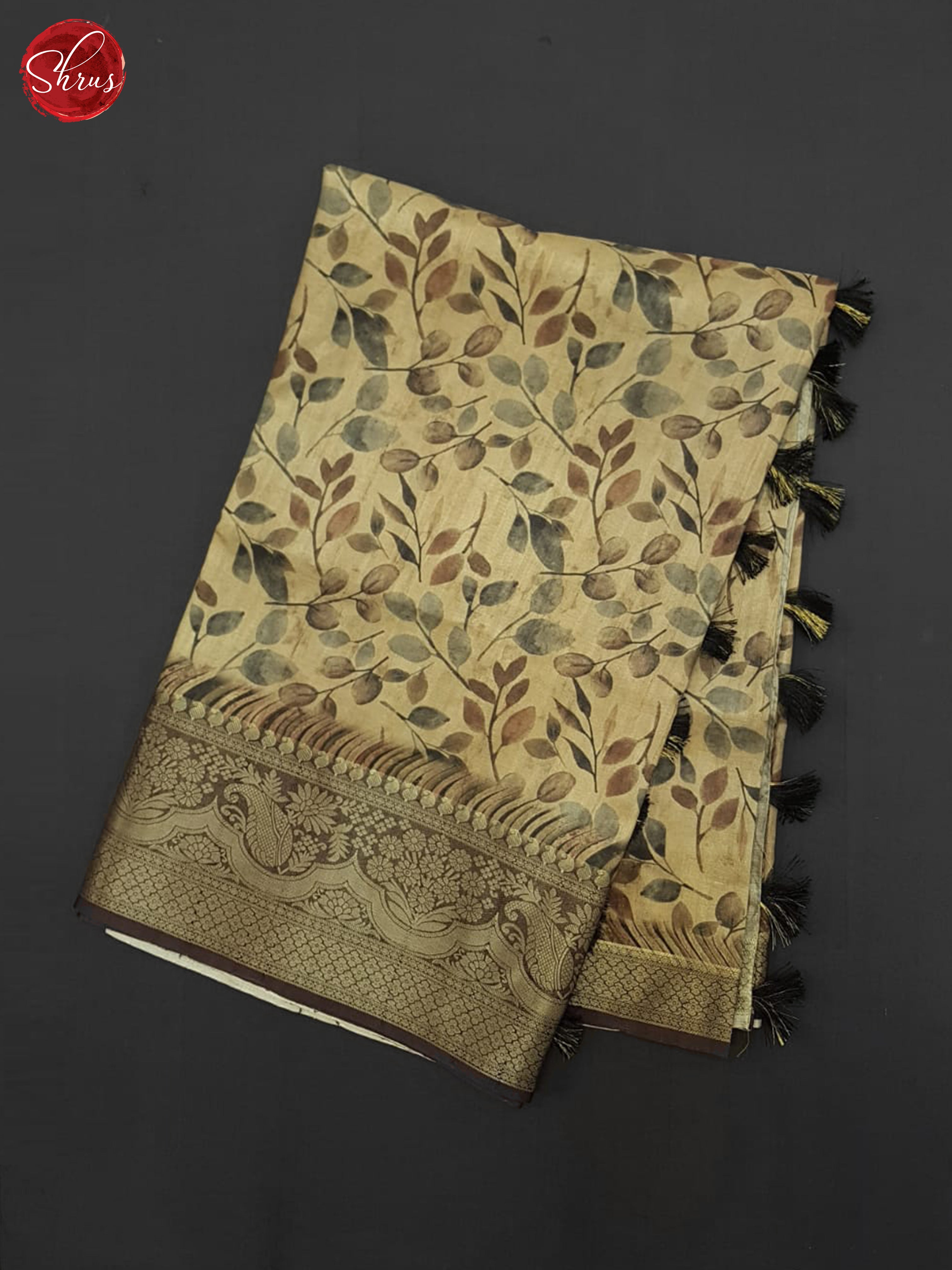 Beige & Brown - Semi Tussar Saree - Shop on ShrusEternity.com