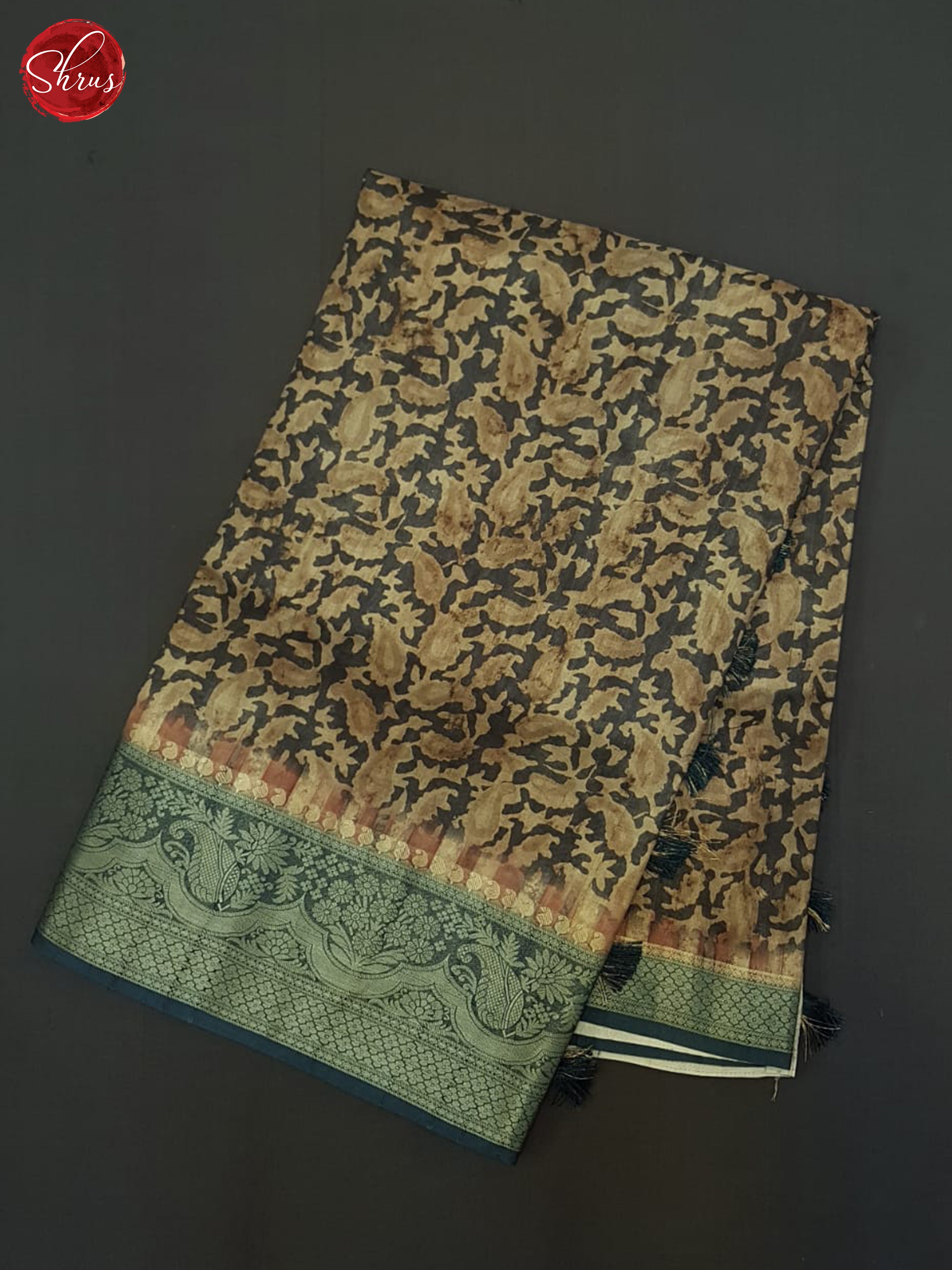 Grey & Blue - Semi Tussar Saree - Shop on ShrusEternity.com