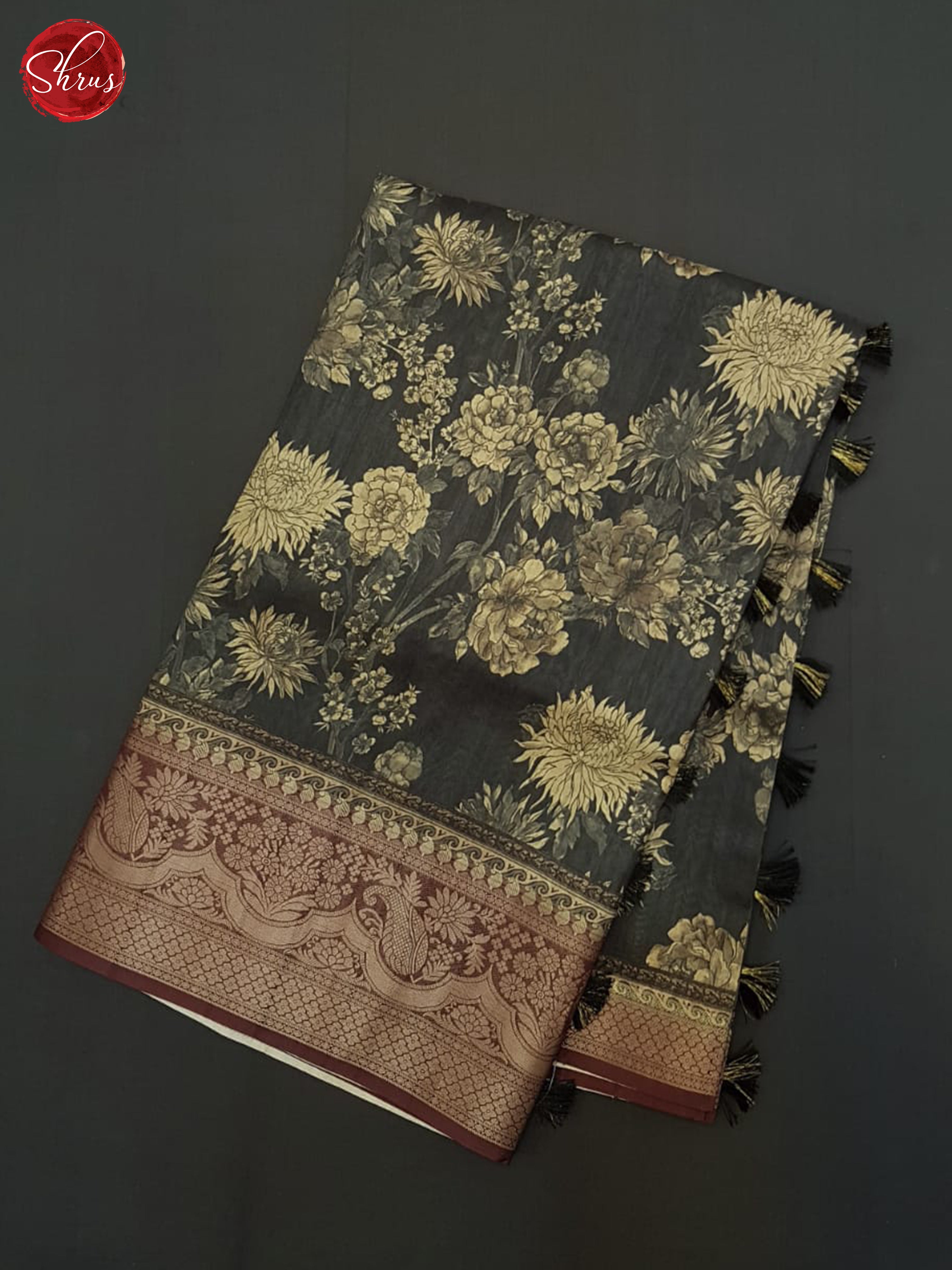 grey & Brown- Semi Tussar Saree - Shop on ShrusEternity.com