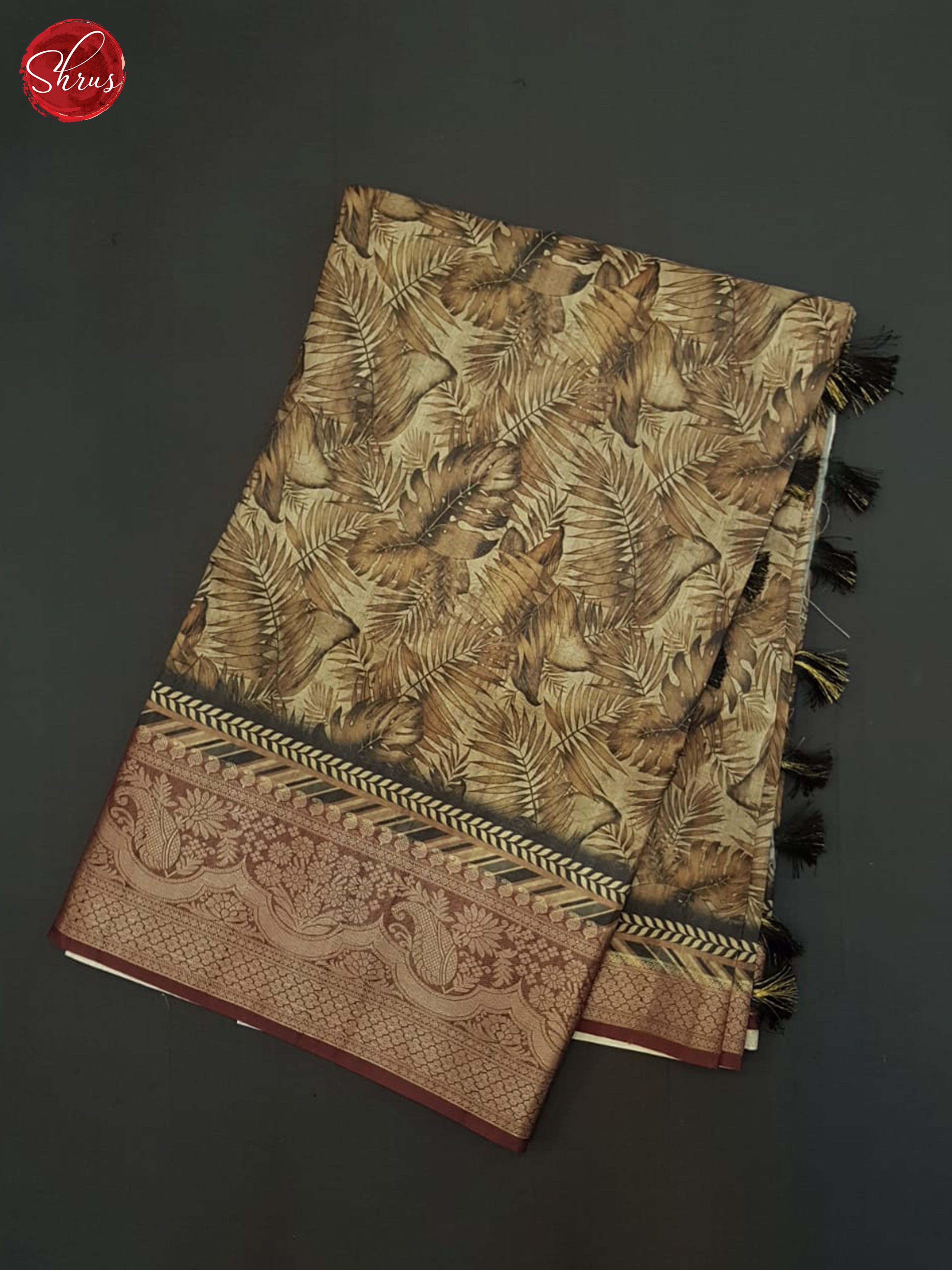 Brown & Grey - Semi Tussar Saree - Shop on ShrusEternity.com