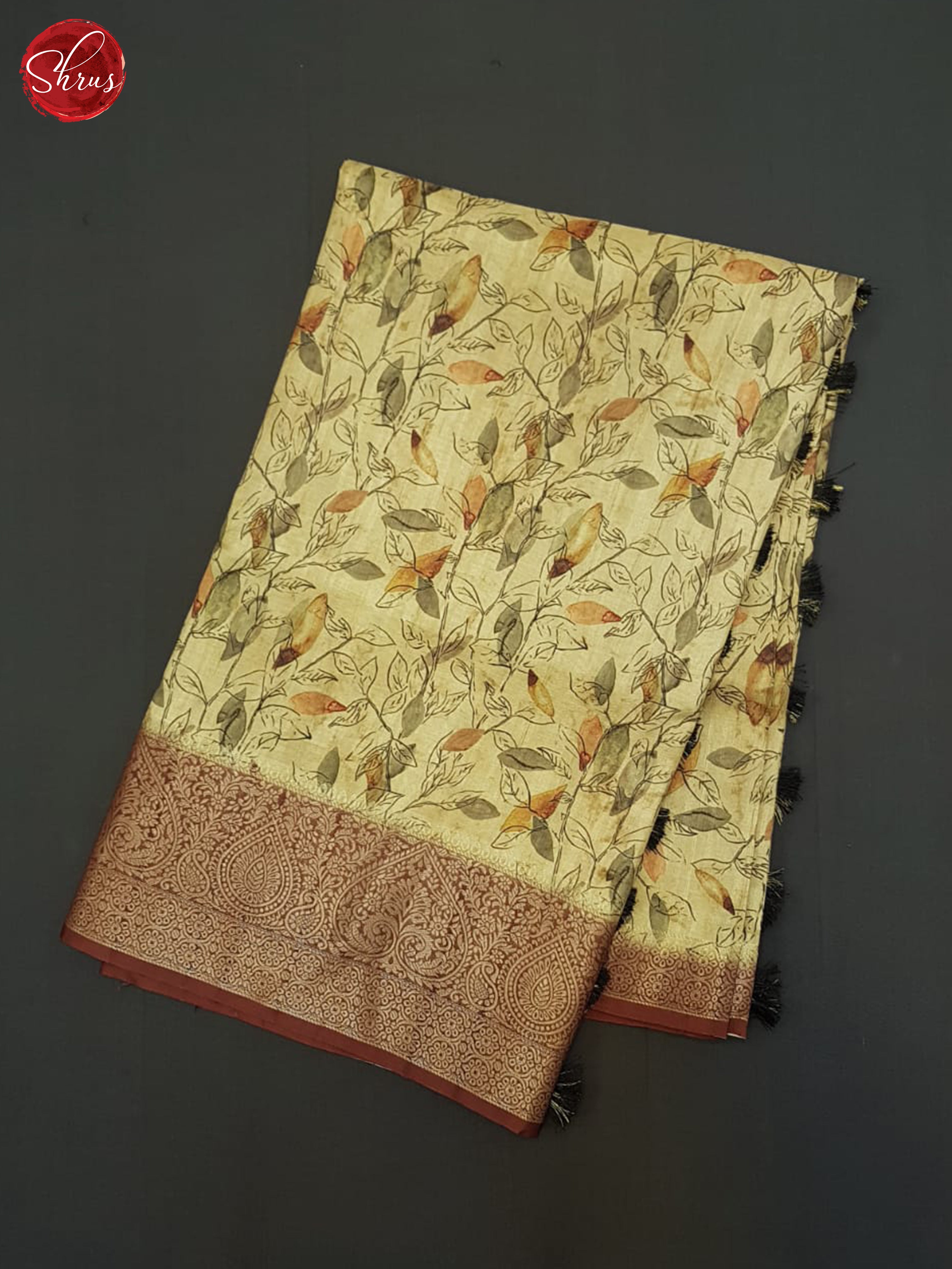 Beige & grey- Semi Tussar Saree - Shop on ShrusEternity.com