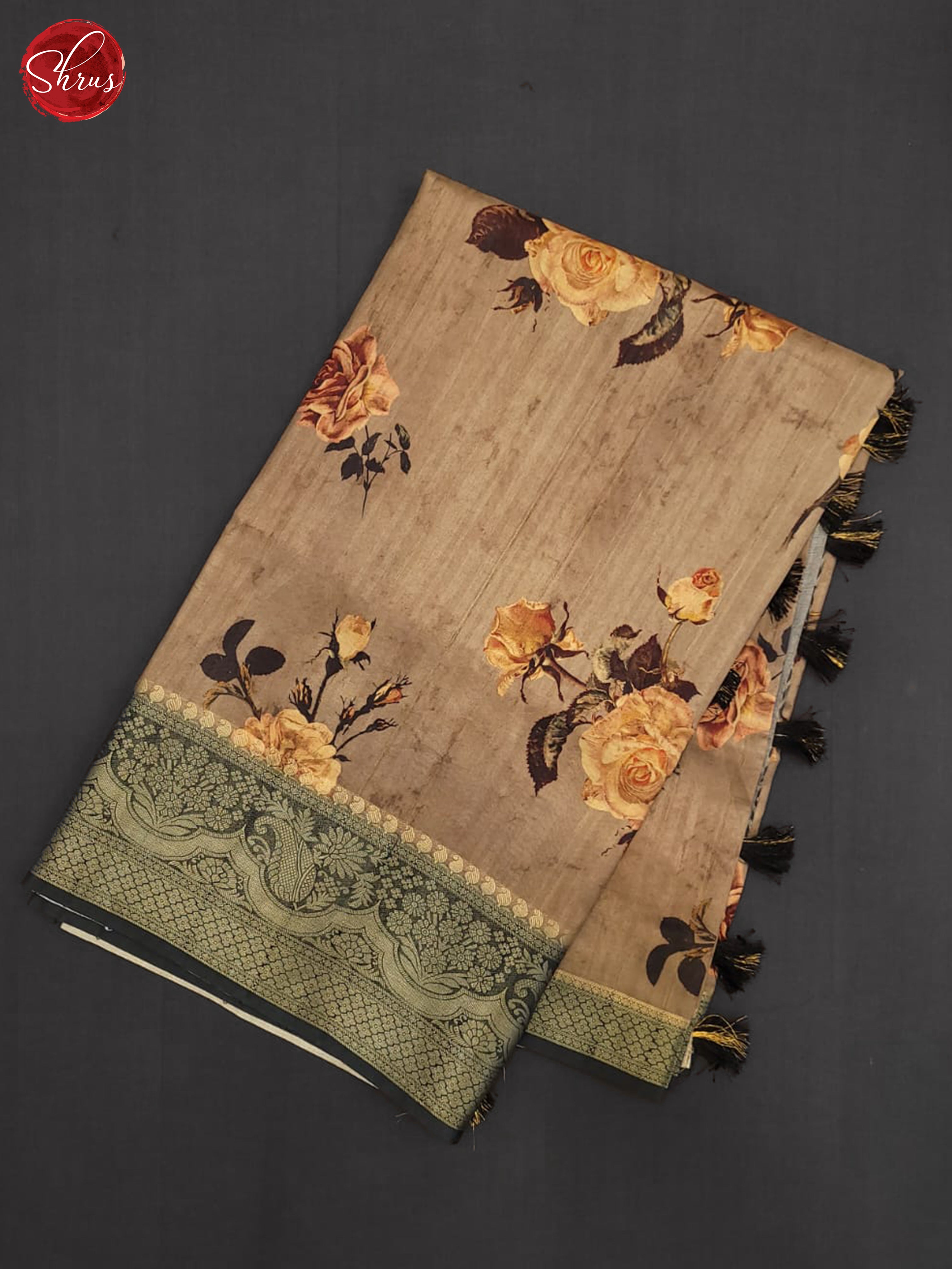 Light Brown & Grey - Semi Tussar Saree - Shop on ShrusEternity.com