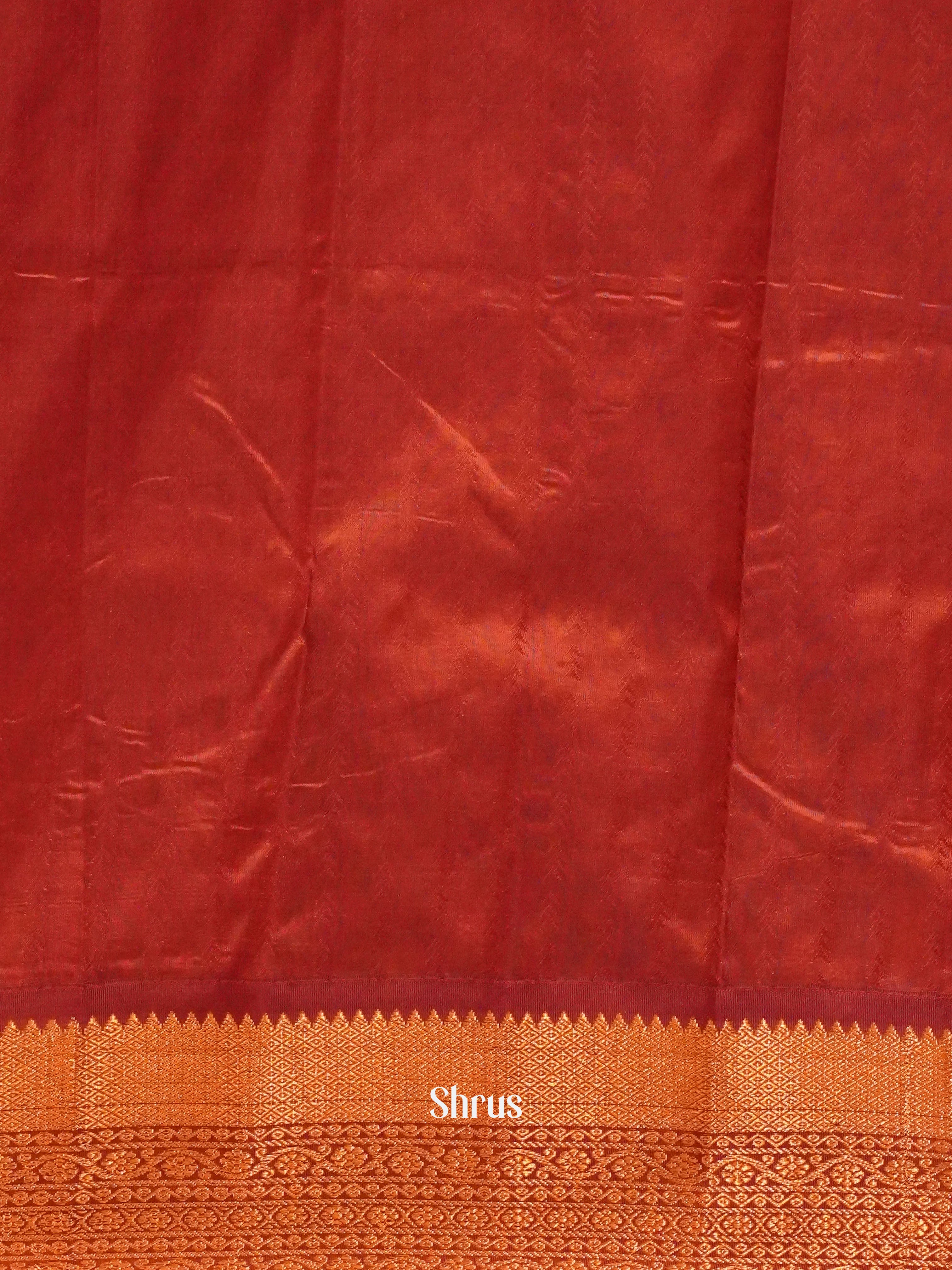 Green & Arakku Maroon - Semi Kanchipuram Saree - Shop on ShrusEternity.com