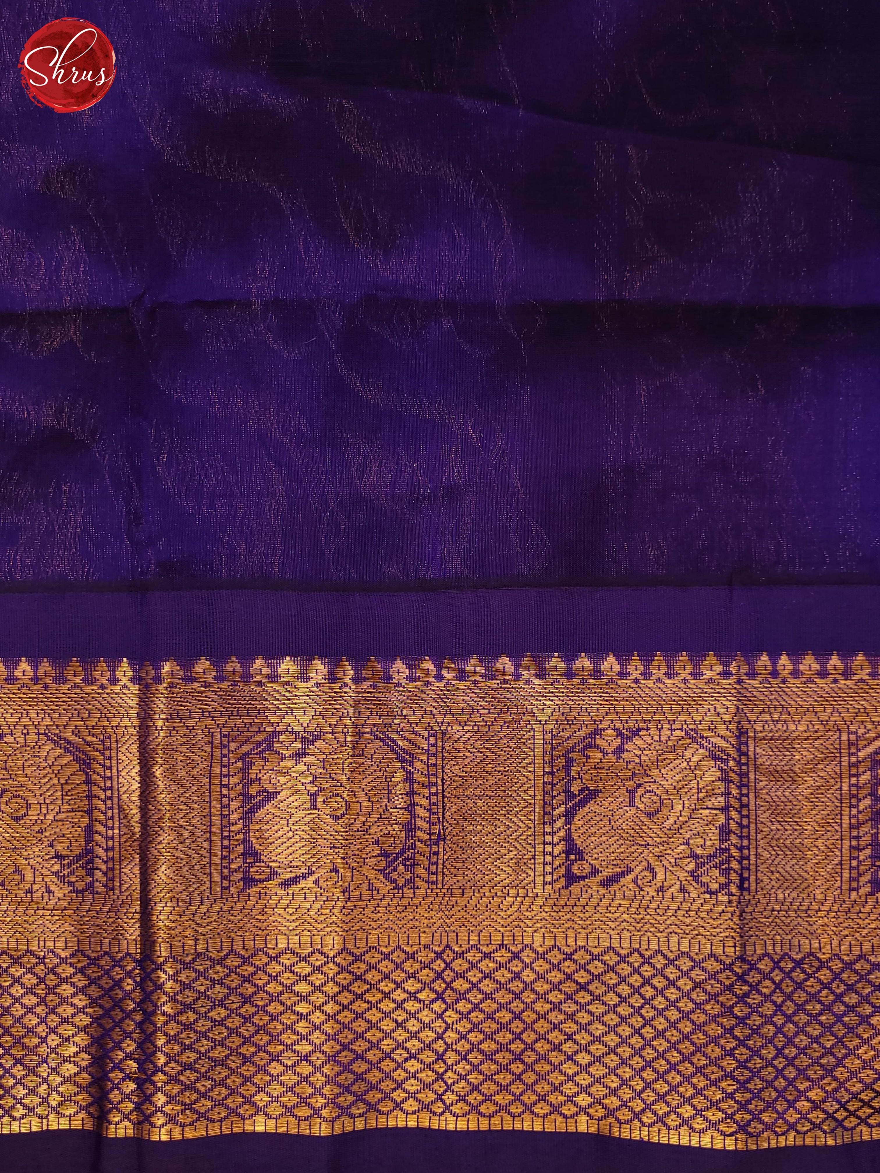 Pink & Blue - Silk Cotton Saree - Shop on ShrusEternity.com