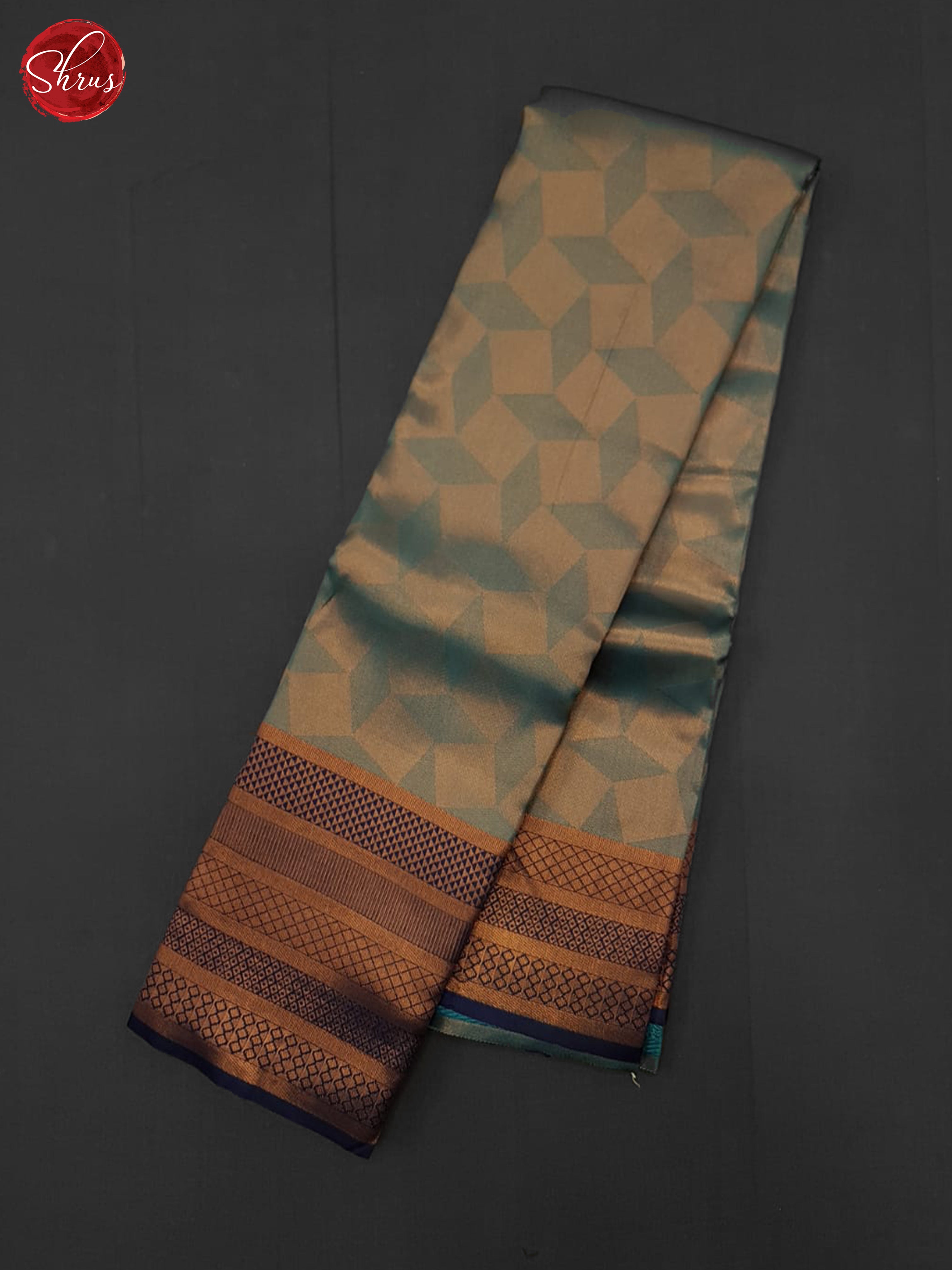 green and blue- Semi Kanchipuram Saree - Shop on ShrusEternity.com