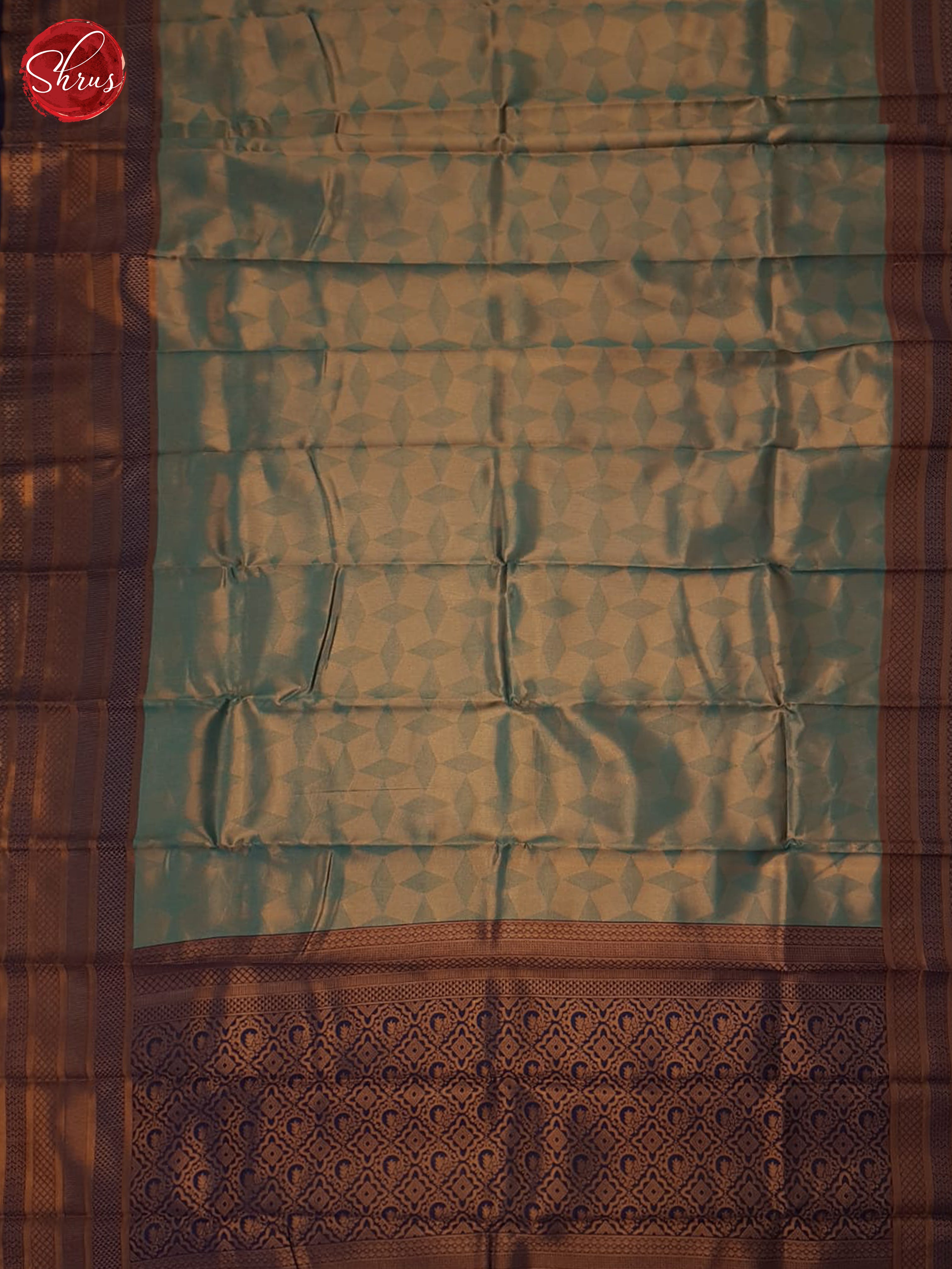 green and blue- Semi Kanchipuram Saree - Shop on ShrusEternity.com