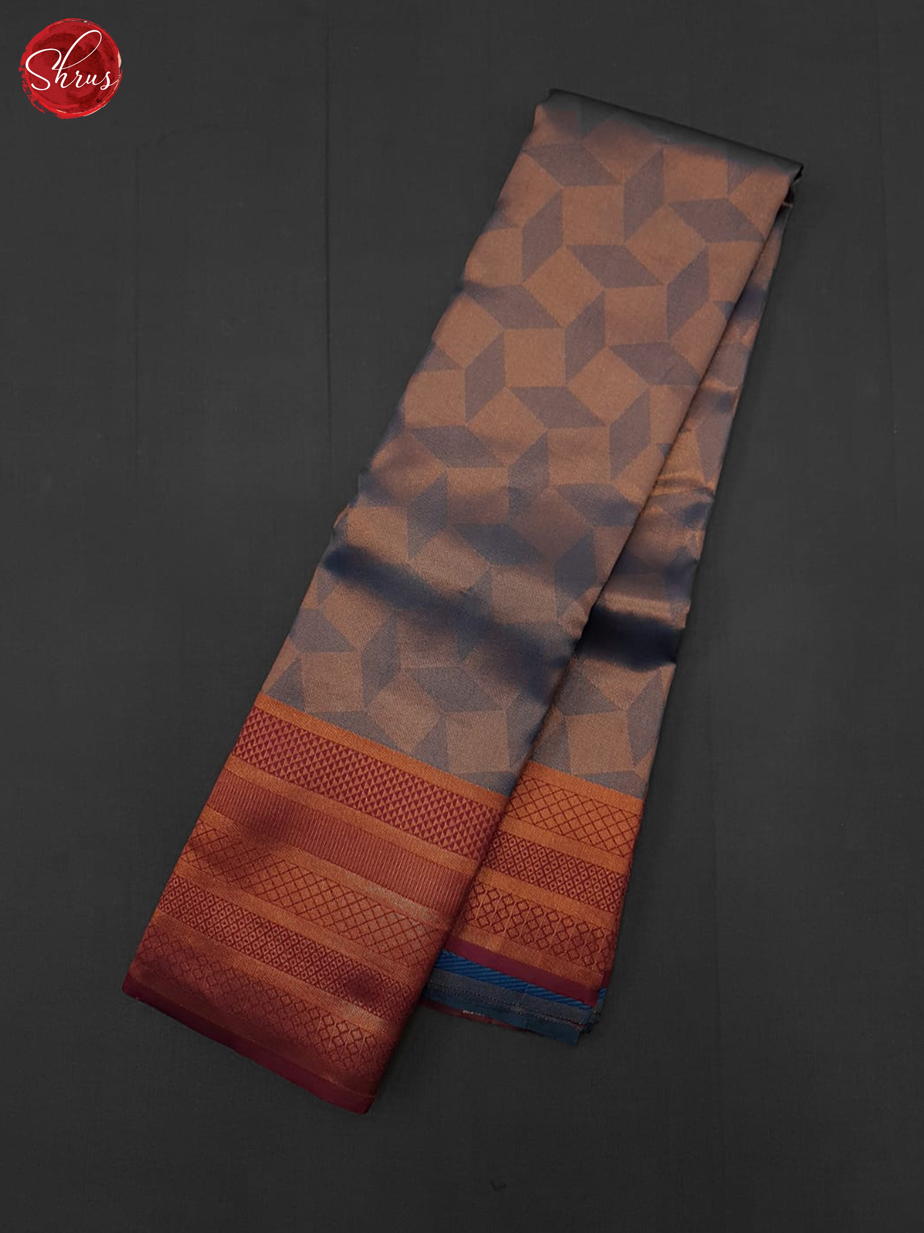 blue and maroon- Semi Kanchipuram Silk Saree - Shop on ShrusEternity.com