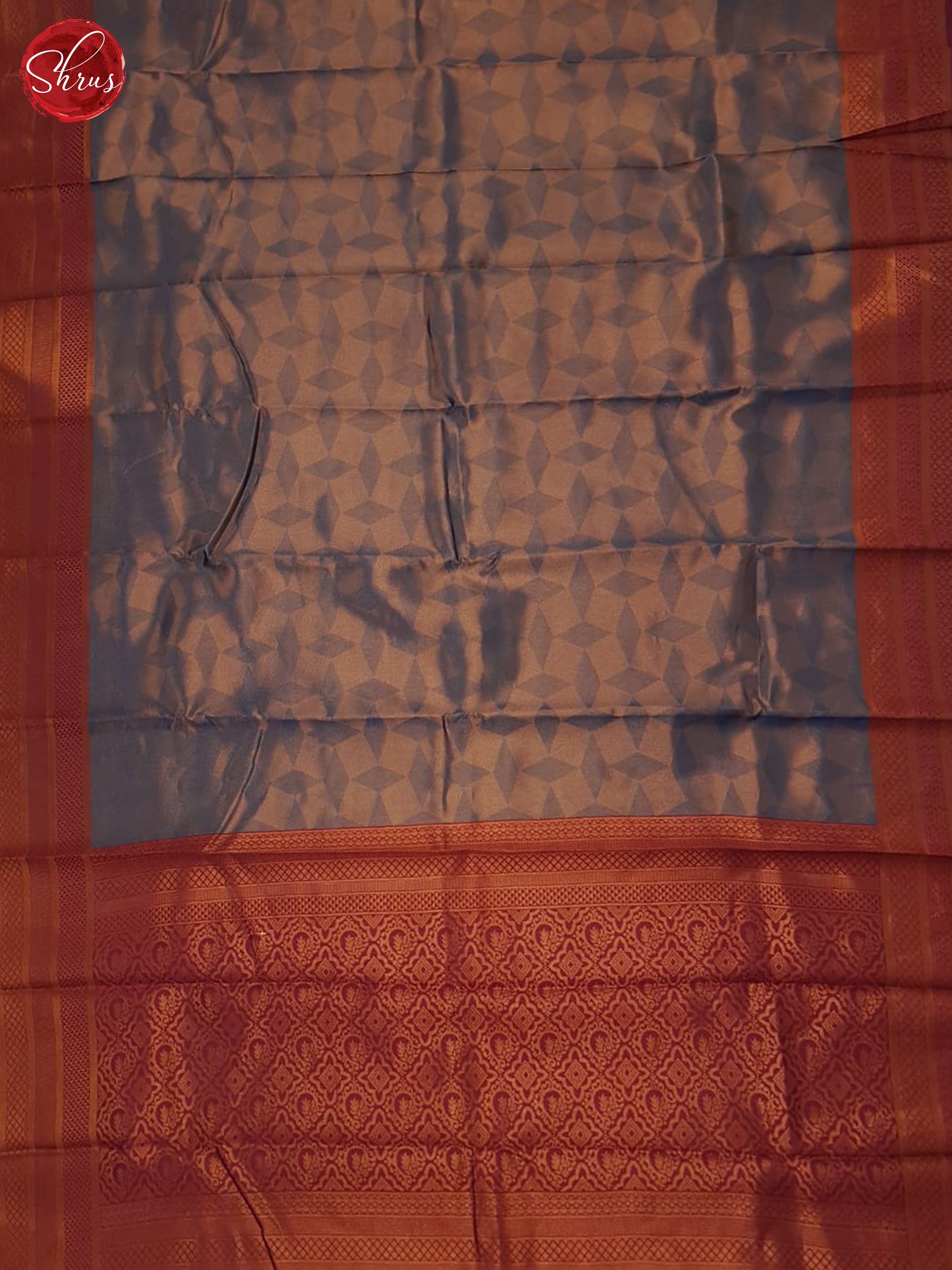 blue and maroon- Semi Kanchipuram Silk Saree - Shop on ShrusEternity.com