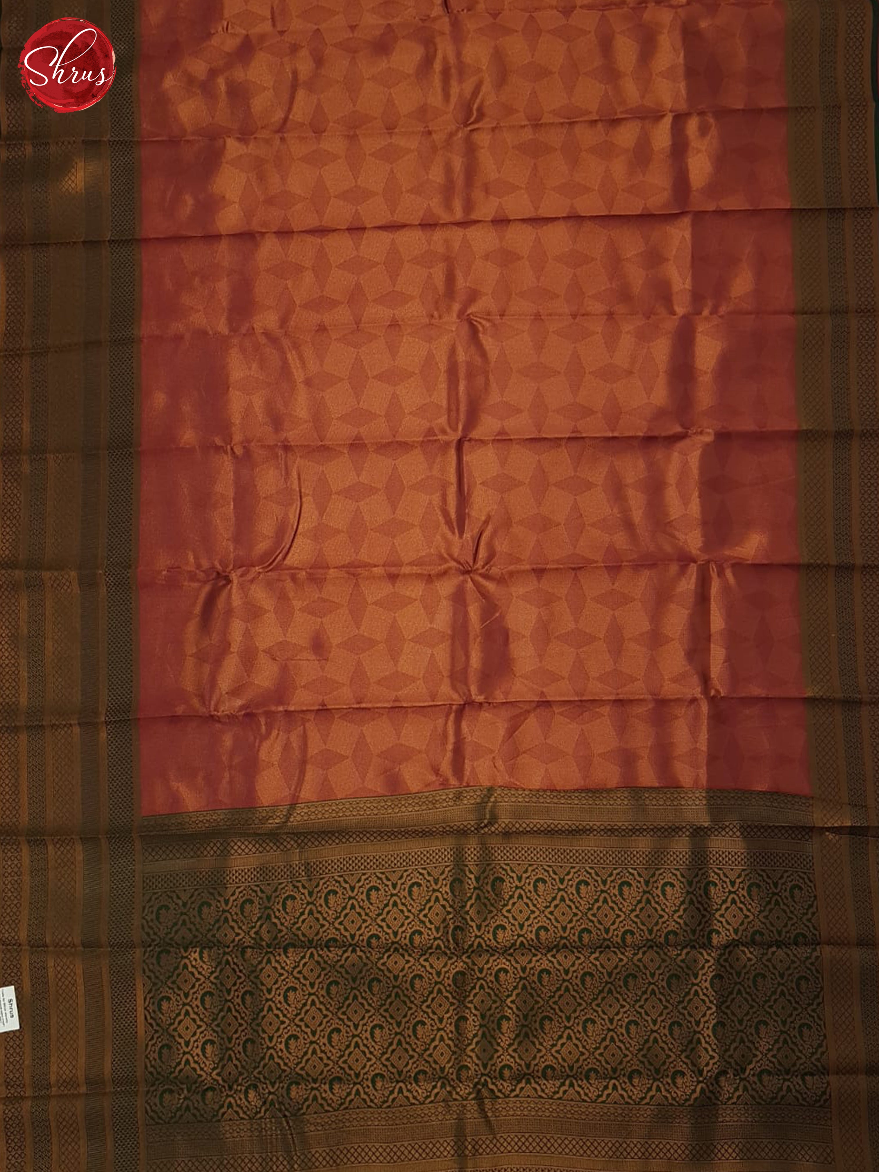 marron and green - Semi Kanchipuram Saree - Shop on ShrusEternity.com