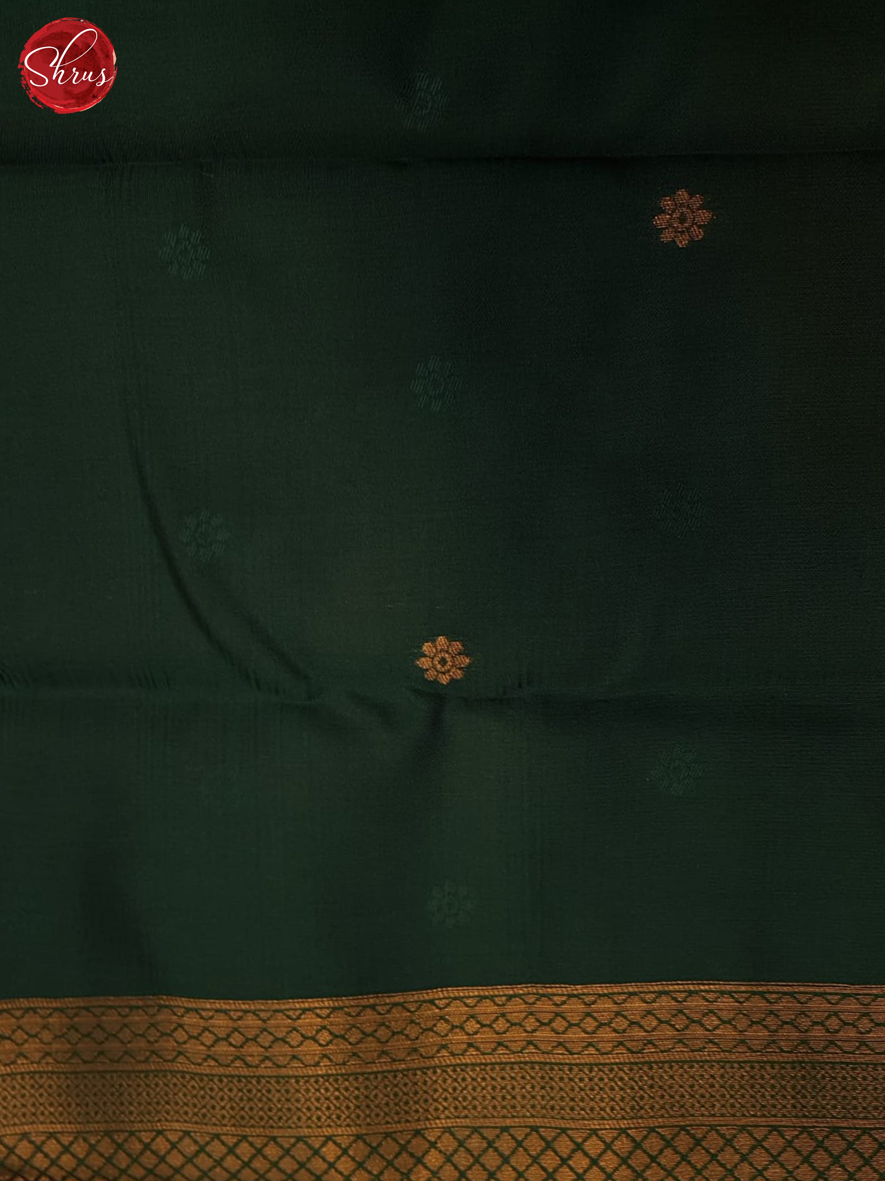 marron and green - Semi Kanchipuram Saree - Shop on ShrusEternity.com