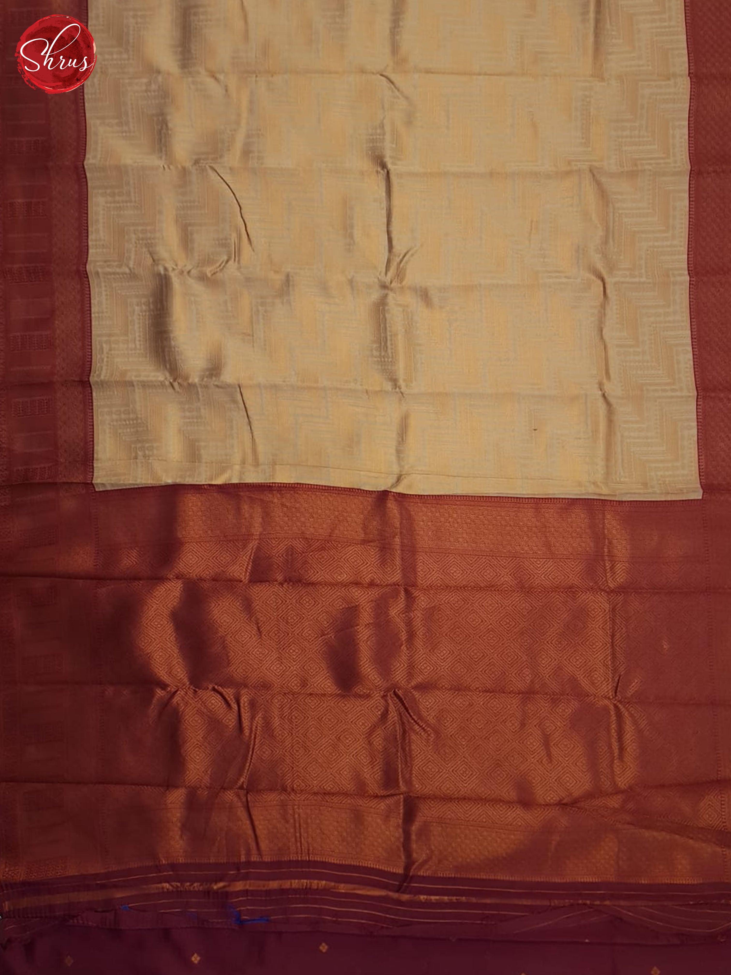 Beige And Majenta Pink-Semi kanchipiram Saree - Shop on ShrusEternity.com