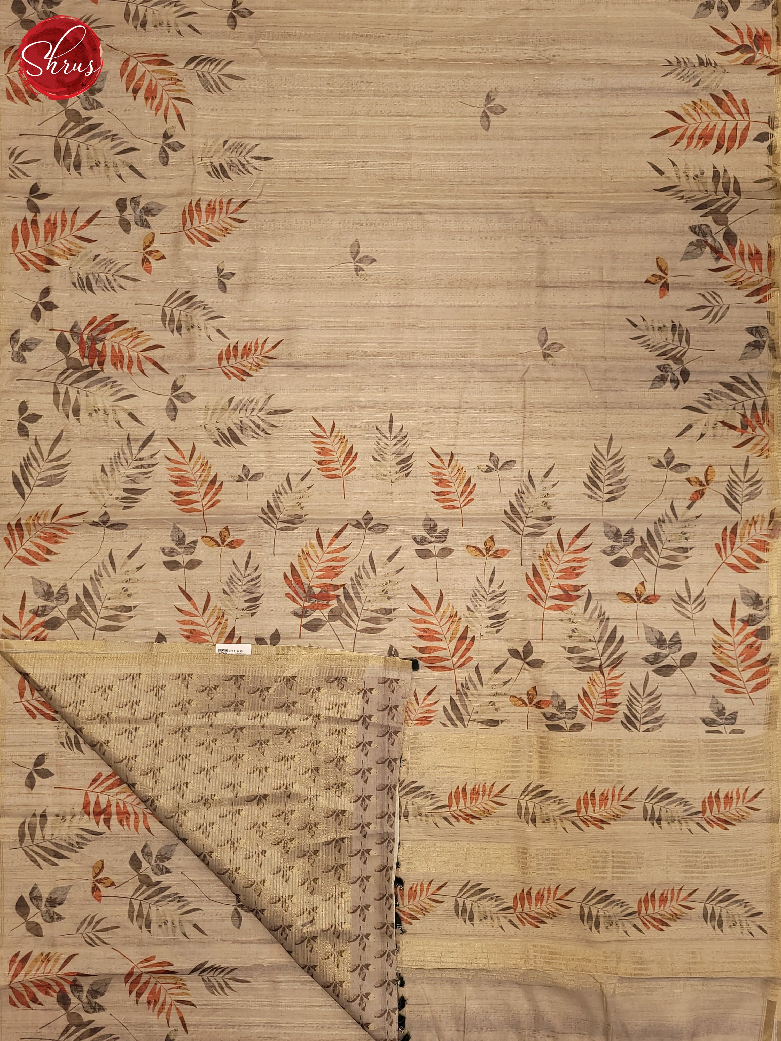 Grey(Single Tone) - Semi Tussar Saree - Shop on ShrusEternity.com