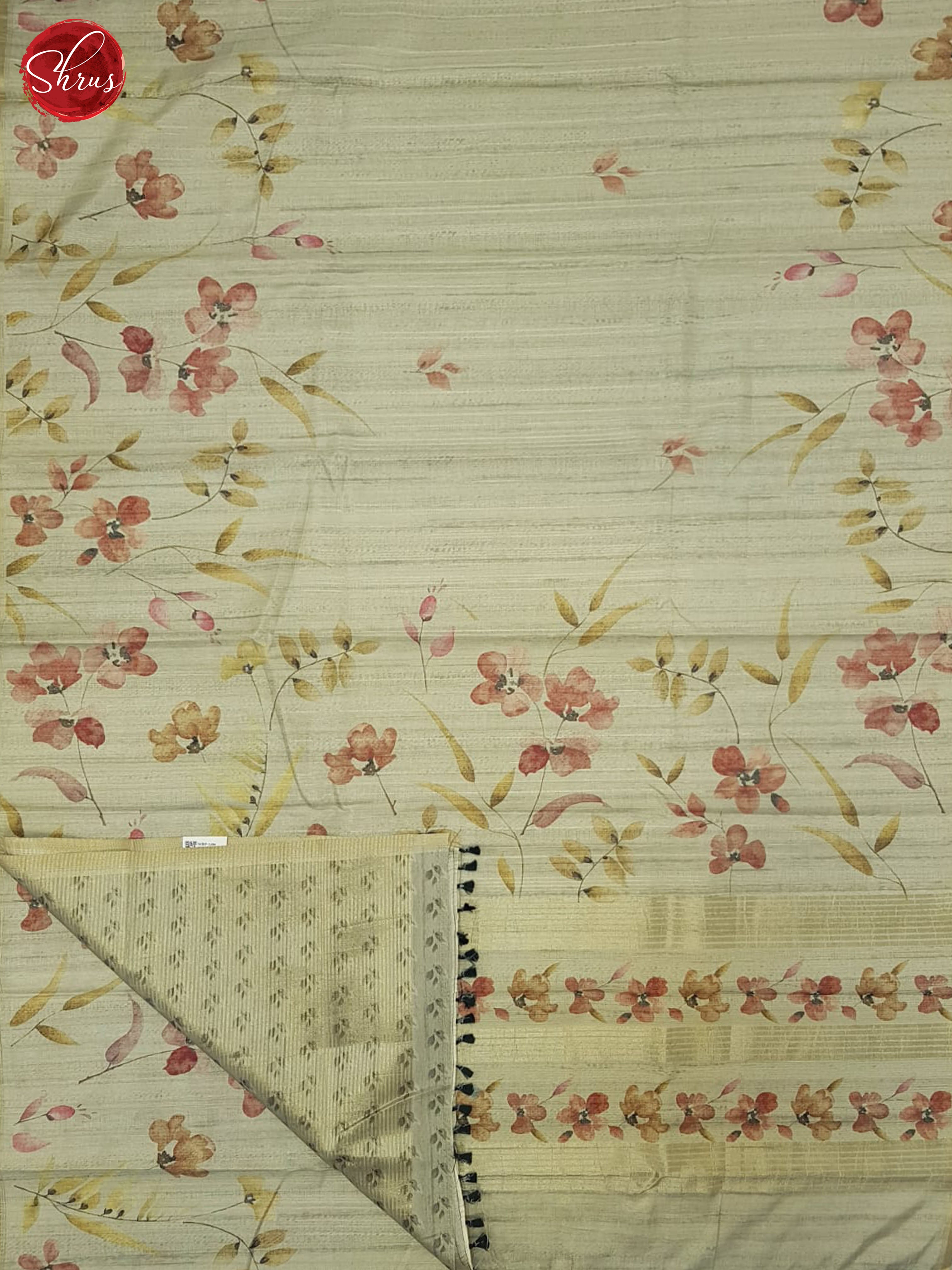 Light Greenish Grey(Single Tone)- Semi Tussar Saree - Shop on ShrusEternity.com