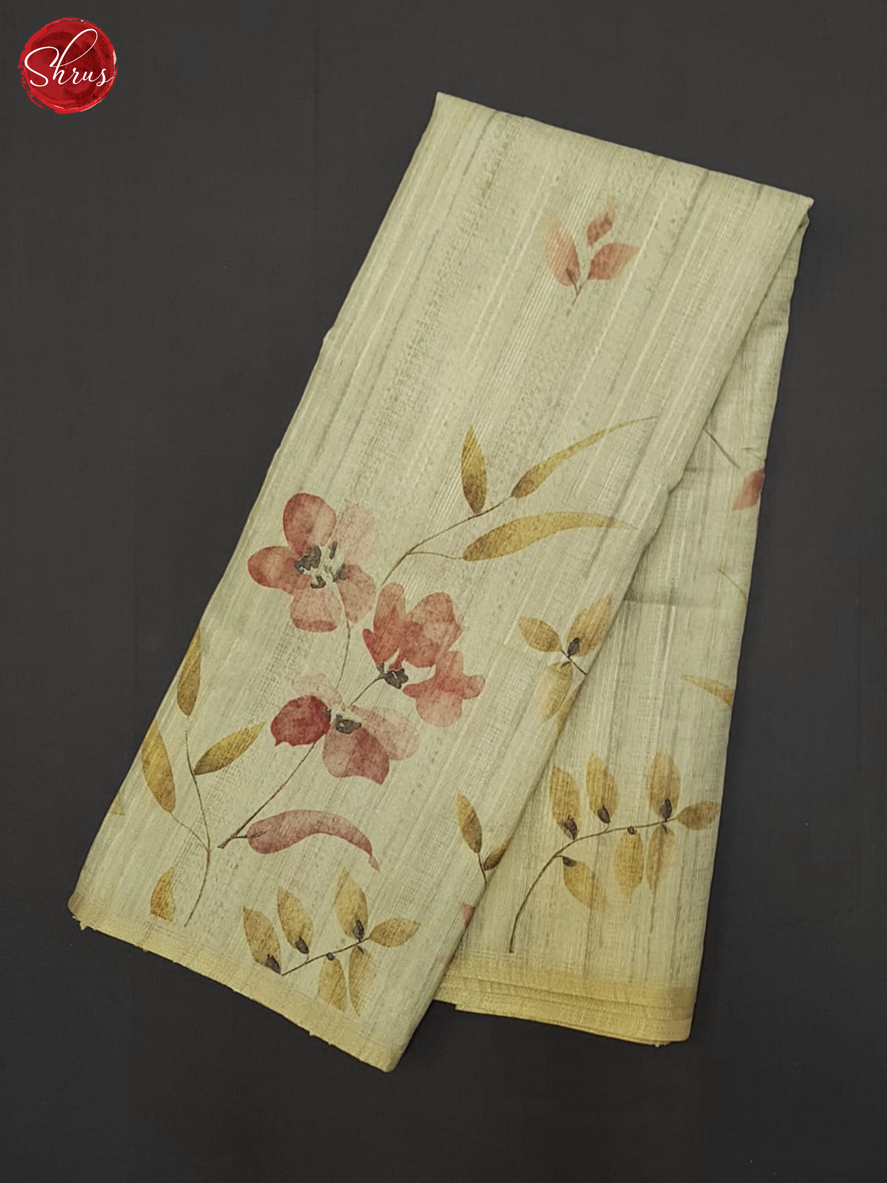 Light Greenish Grey(Single Tone)- Semi Tussar Saree - Shop on ShrusEternity.com