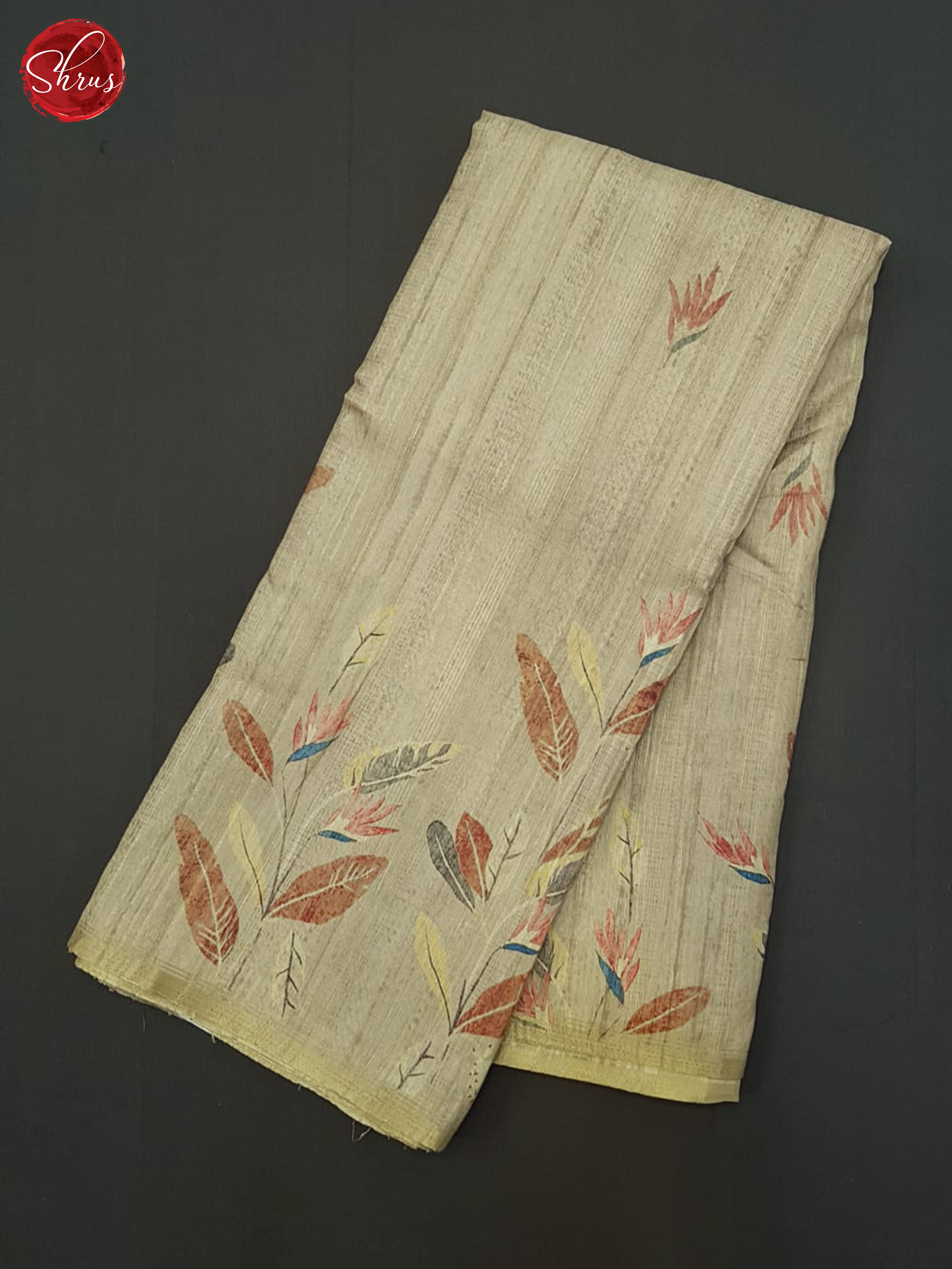 Brownish Grey(Single Tone)- Semi Tussar Saree - Shop on ShrusEternity.com